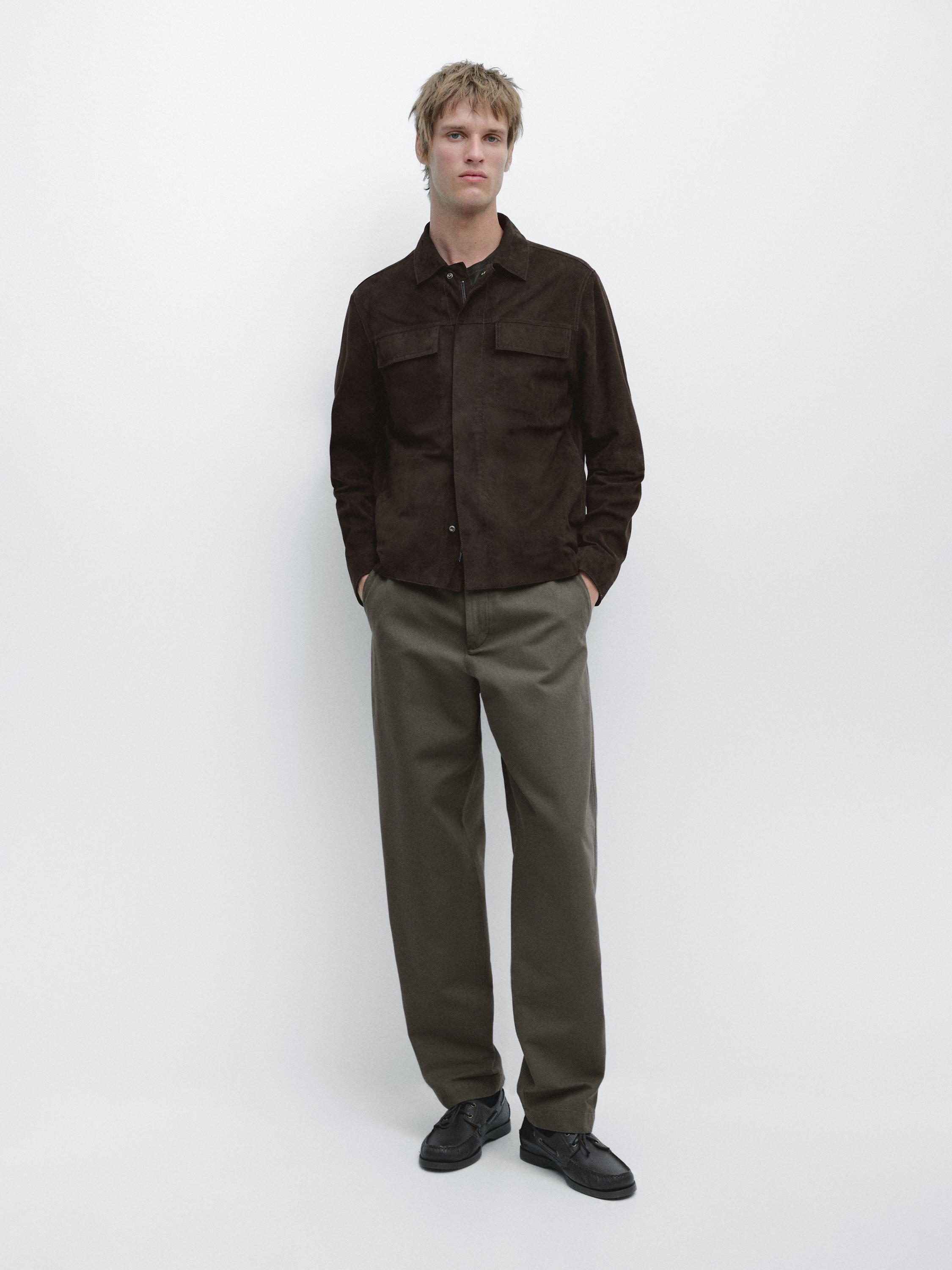 Pantalón tapered fit algodón
