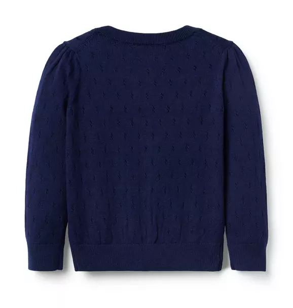 The Pointelle Ruffle Cardigan