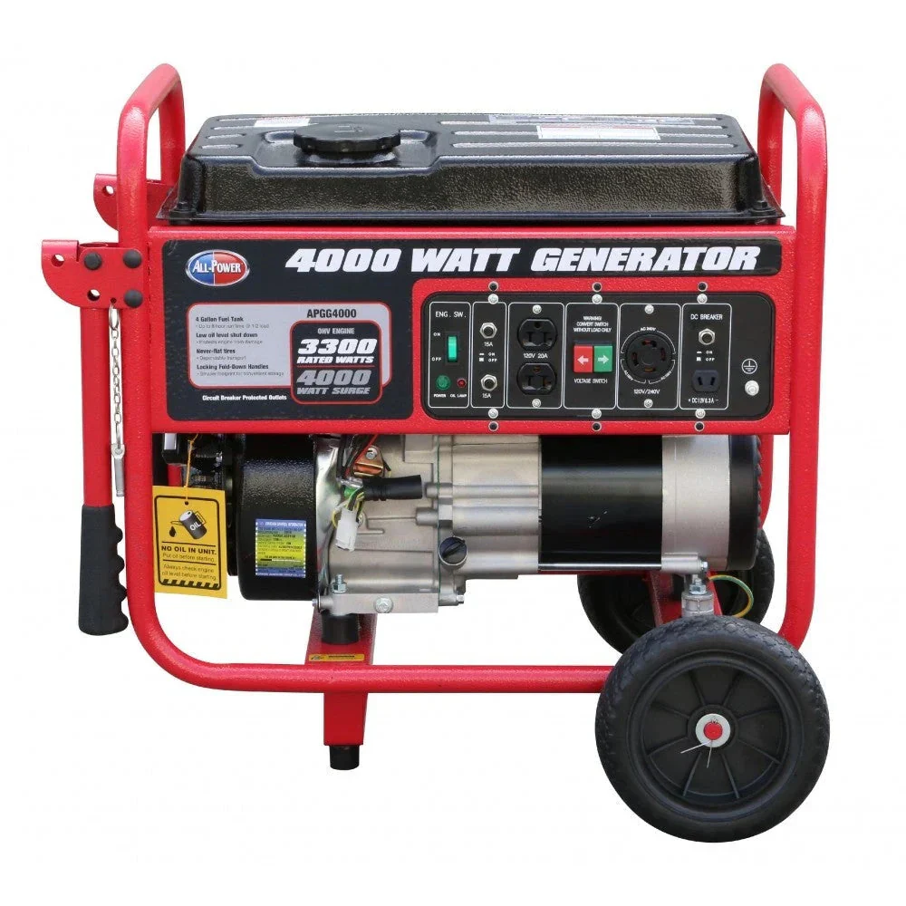APGG4000 4000W Portable Generator, Home Power Backup, RV & Hurricane Restoration Use