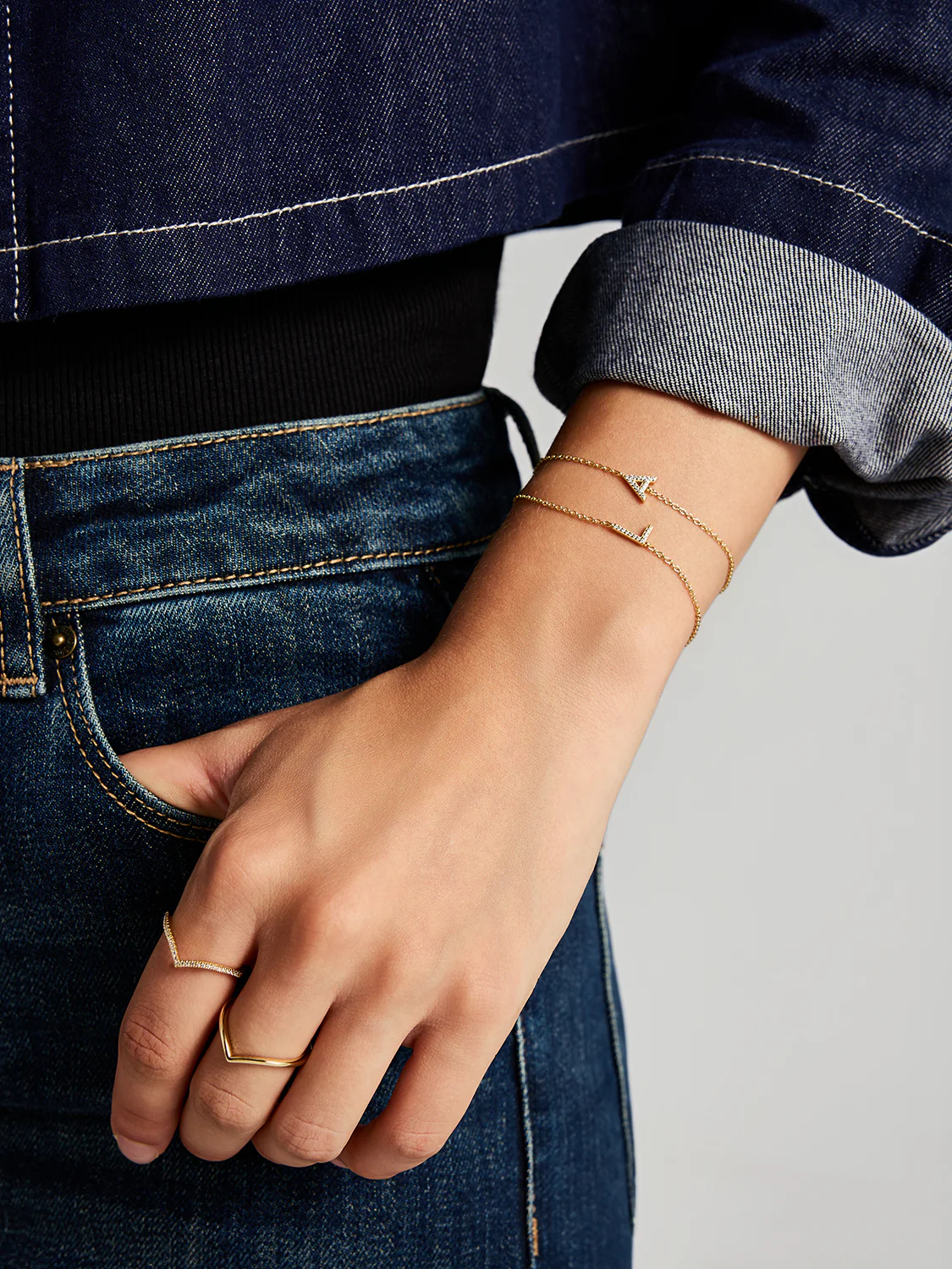 Pave Sapphire Letter Bracelet