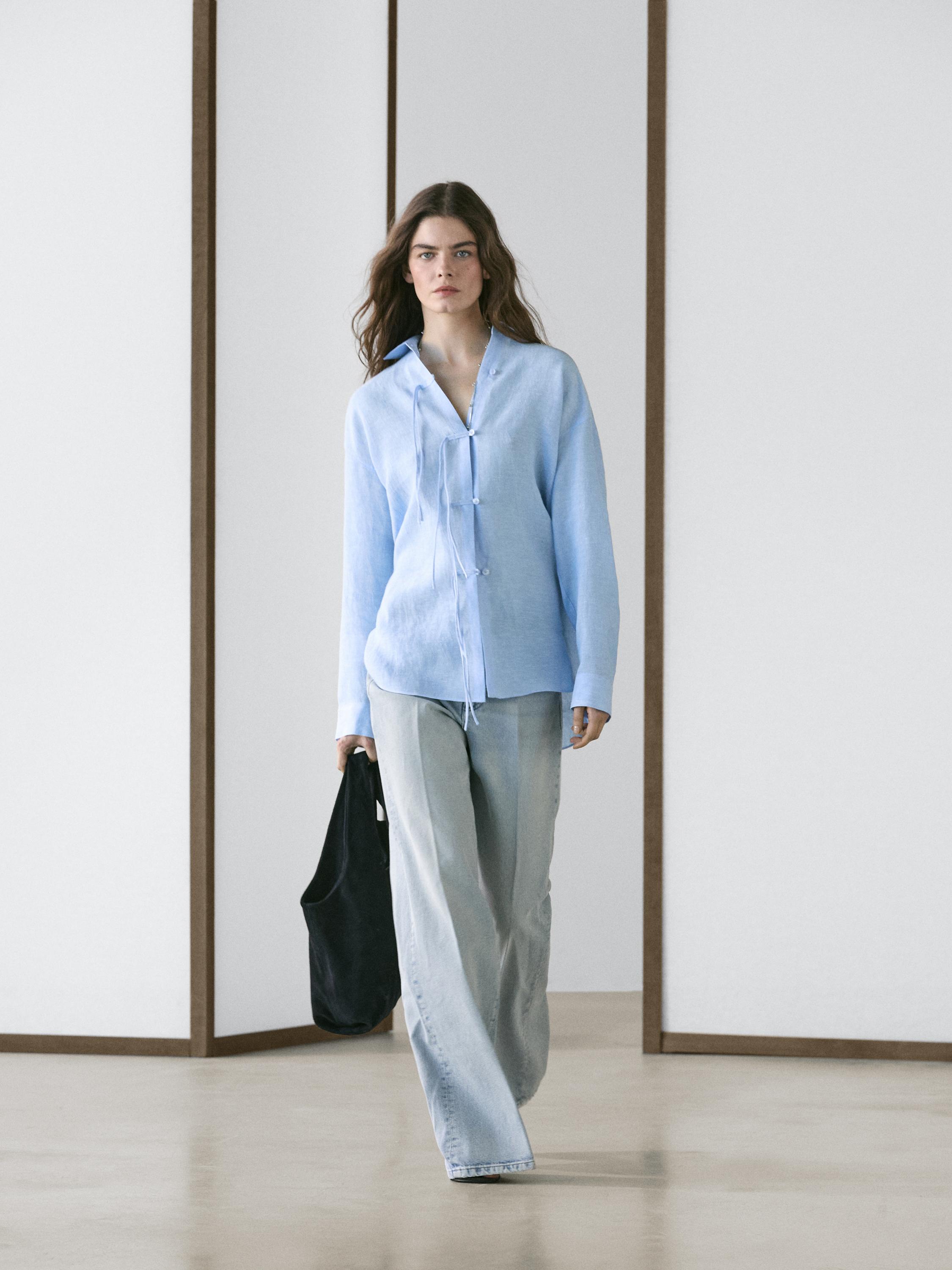 Camisa fluida 100% lino