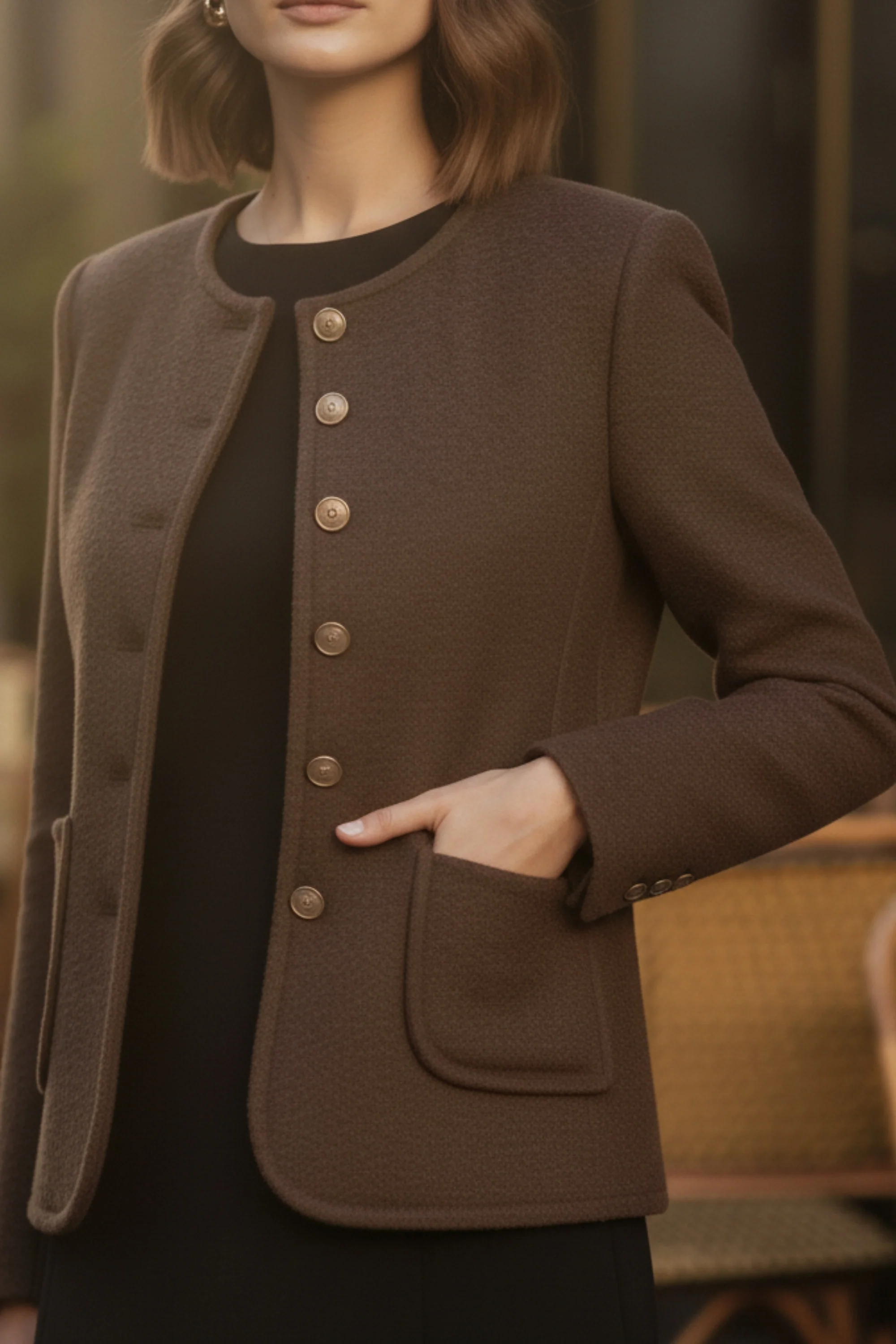 Brown Double-Sided Cashmere Blazer