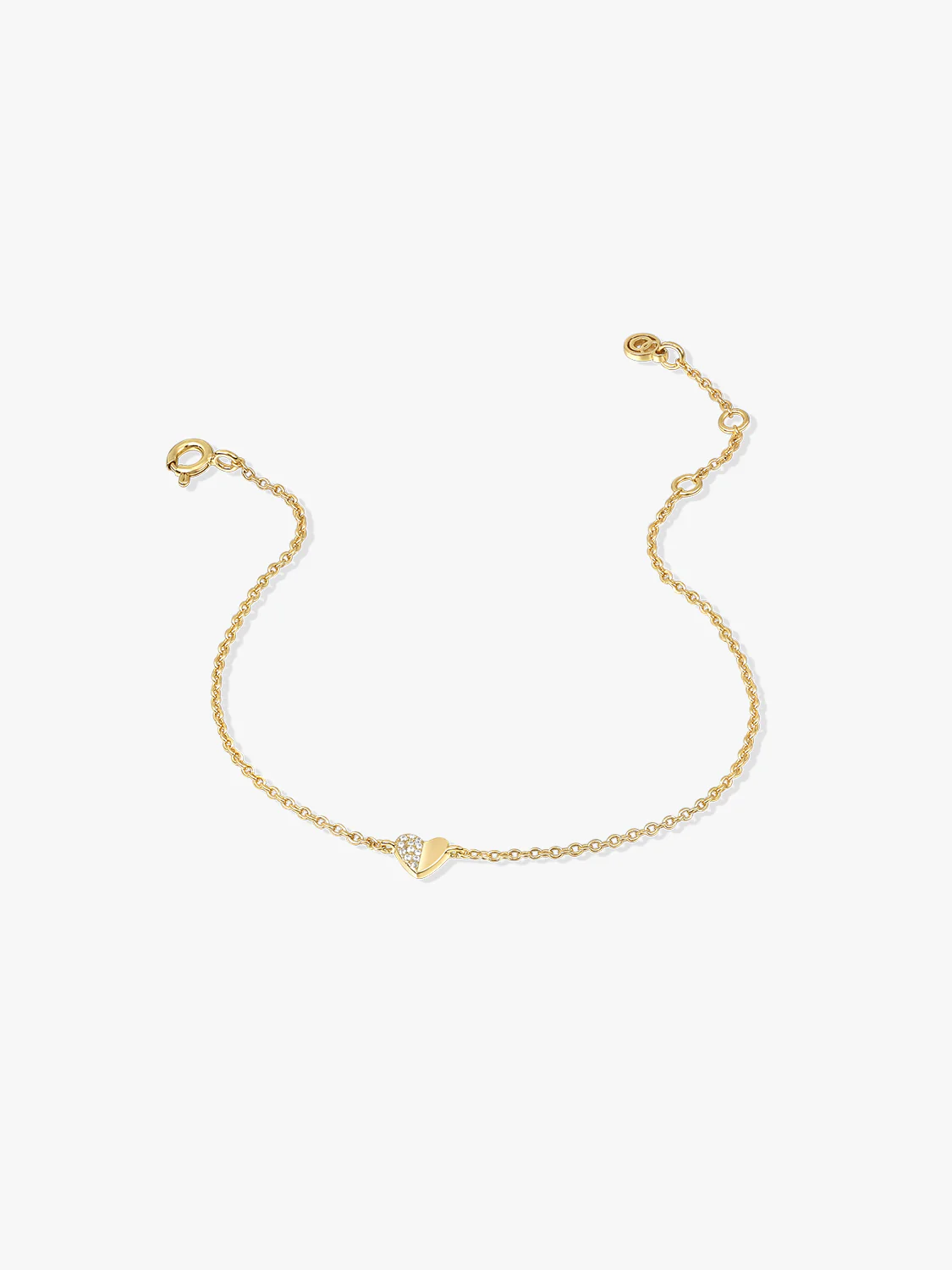 Half Pave Heart Bracelet