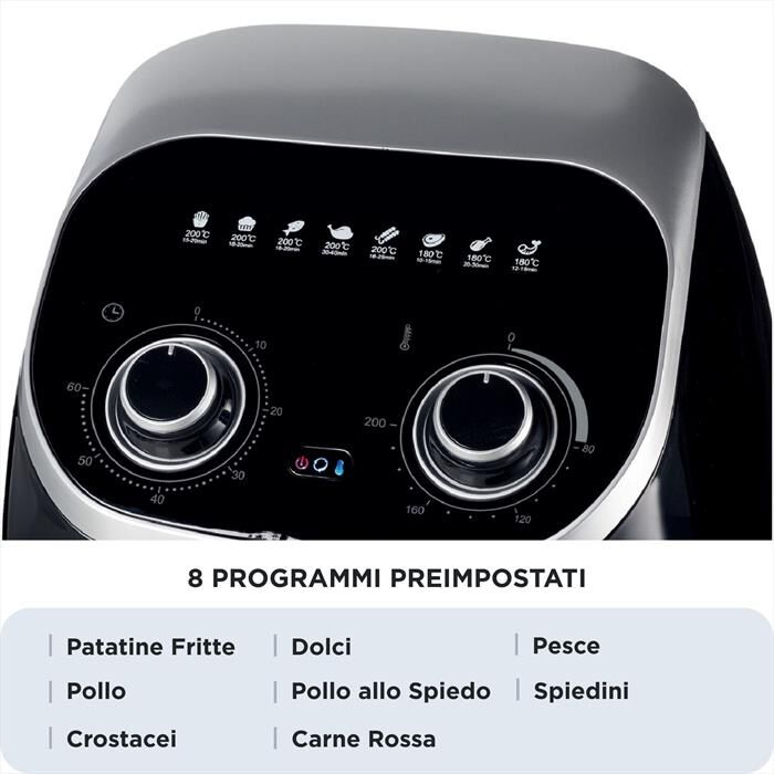 ARIETE - 4619 Airy Fryer Oven Friggitrice ad aria+Forno 11L-Nero