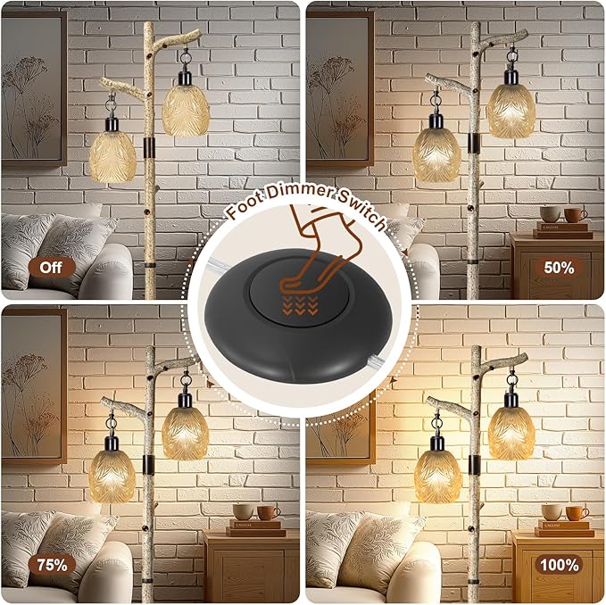 LUMIGROVE Retro 68.5” Tall Floor Lamp With Carving Shade
