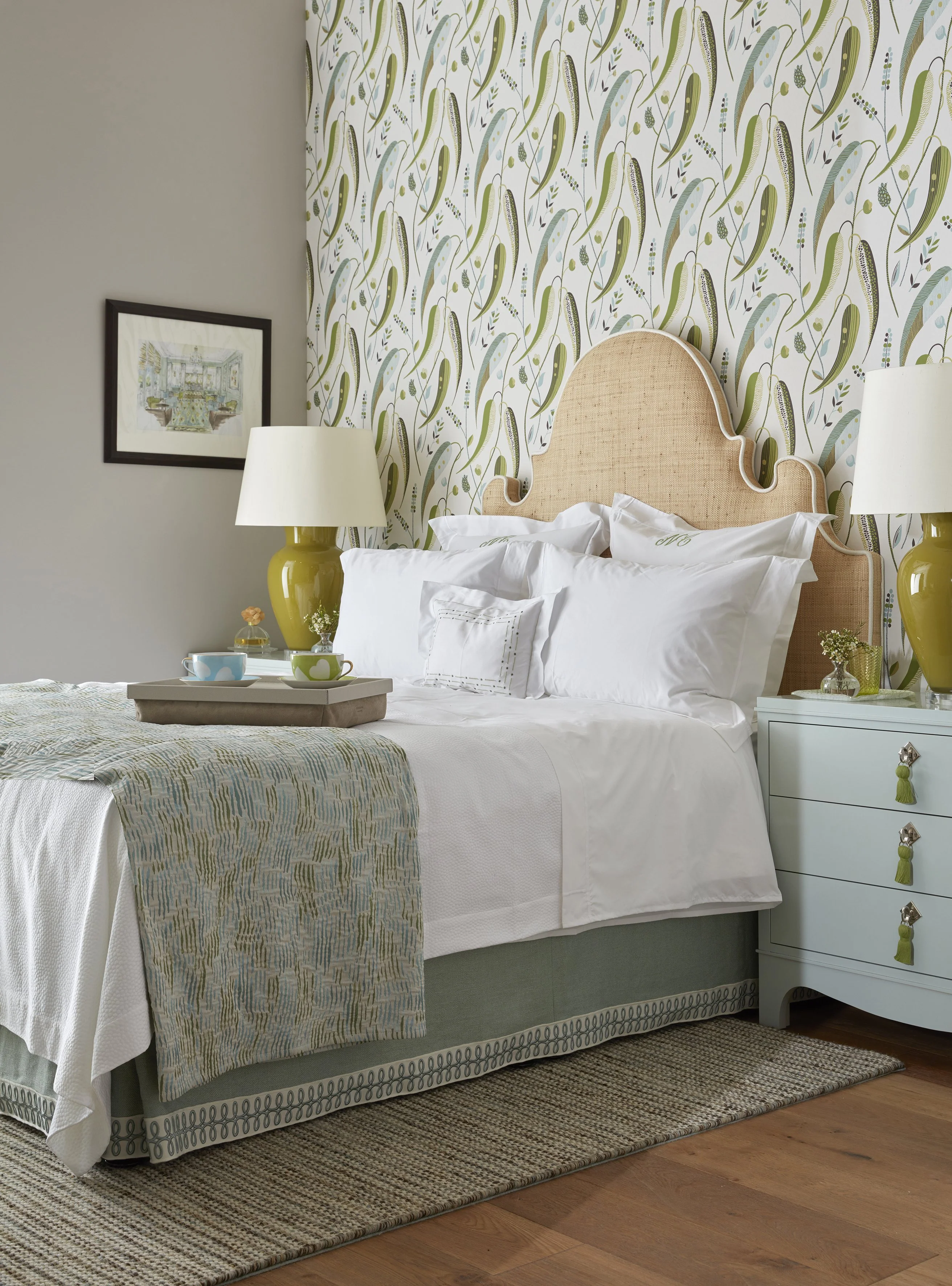 Charleston Headboard in Natural Raffia
