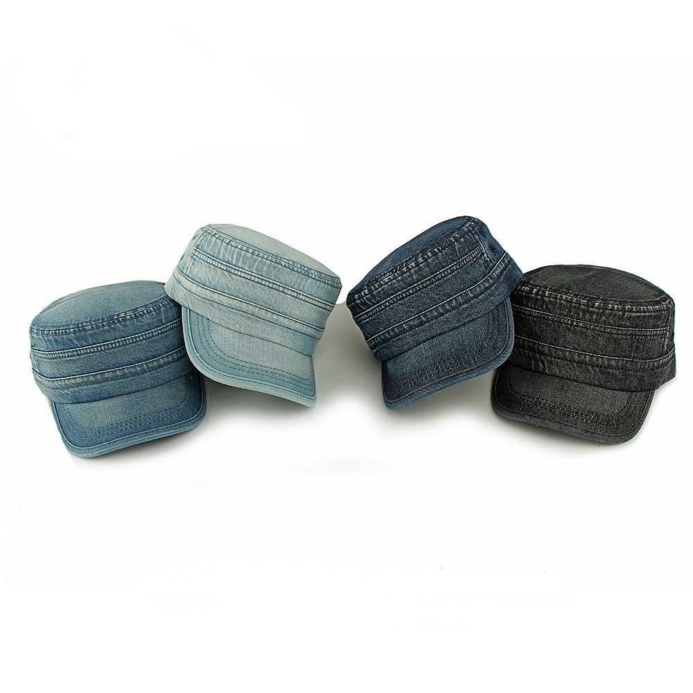 Men's Casual Denim Washed Curved Brim Patrol Hat