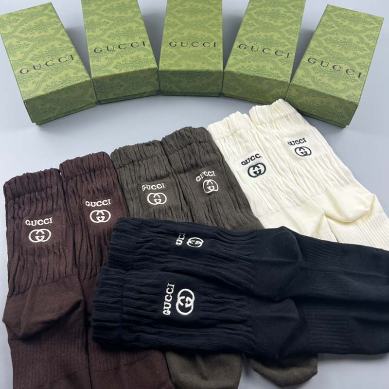 Set of 4 Pairs of Cotton Anti-bacterial Crew Socks WZ-924000147