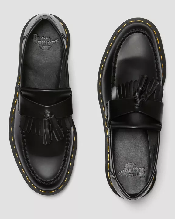 Adrian Yellow Stitch Smooth Leather Tassle Loafers