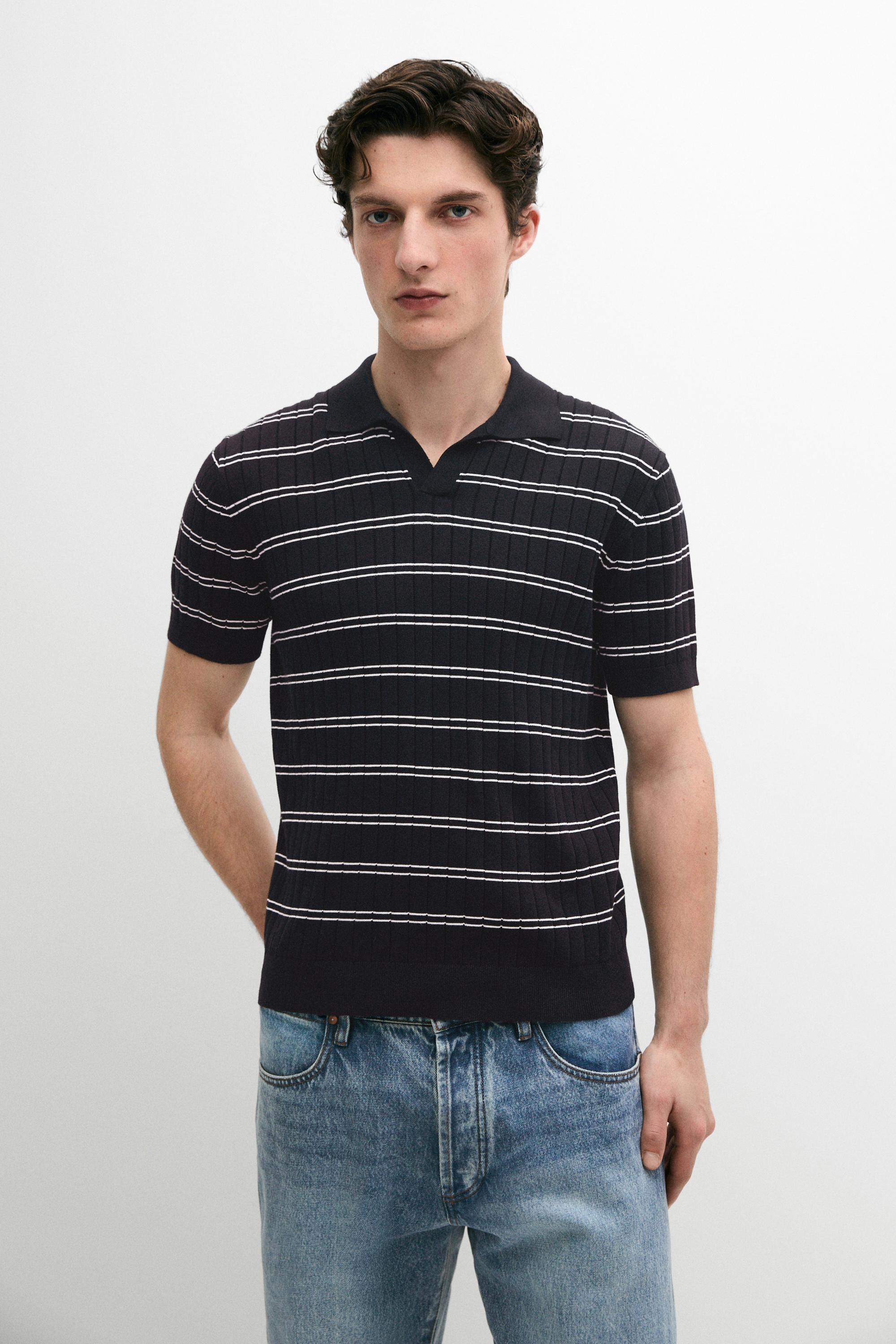 Polo punto rayas algodón