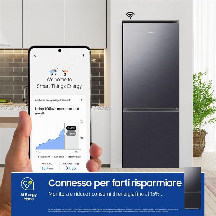 SAMSUNG - Frigorifero combinato RB50DG601EB1EF ClasseE 508lt-Antracite