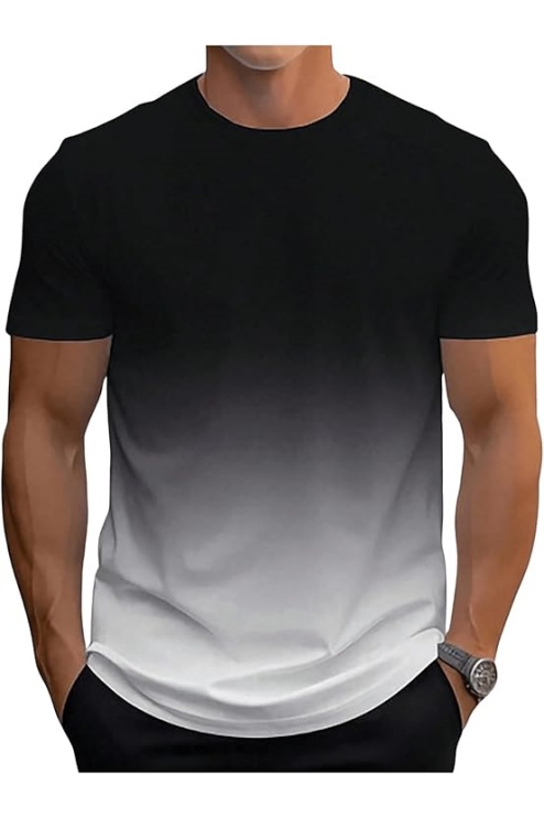 Men's Gradient T Shirt Short Sleeve