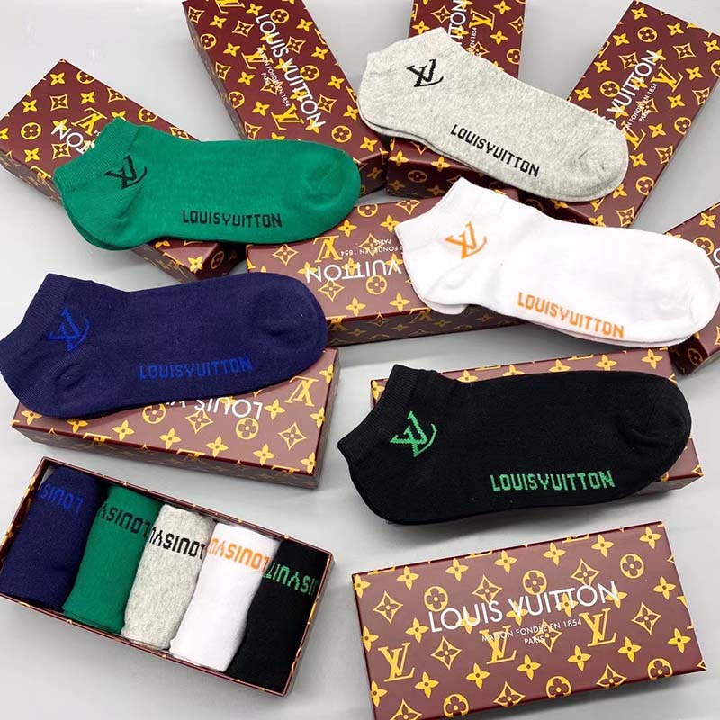 Set of 5 Pairs of Cotton Breathable Ankle Socks WZ-924000234