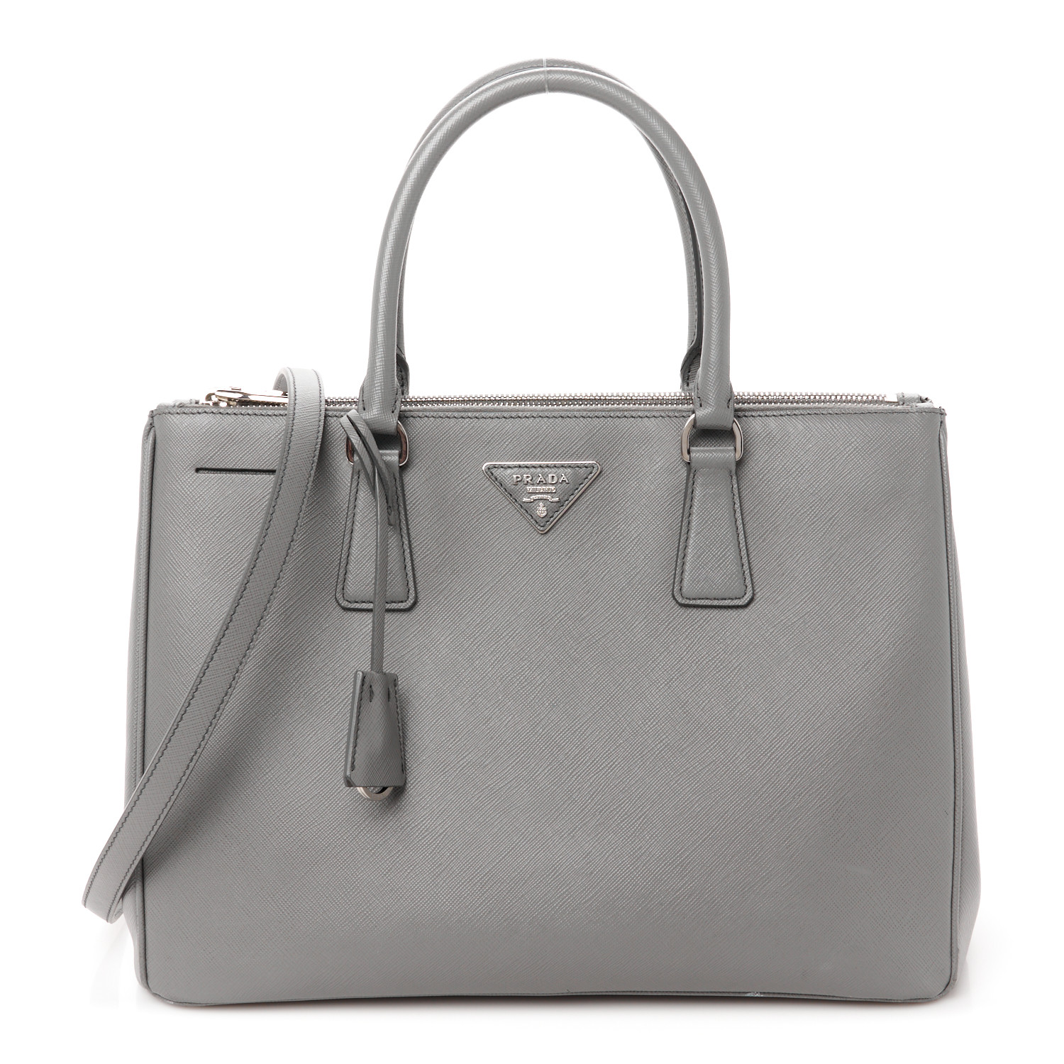 Saffiano Lux Large Galleria Double Zip Tote Marmo