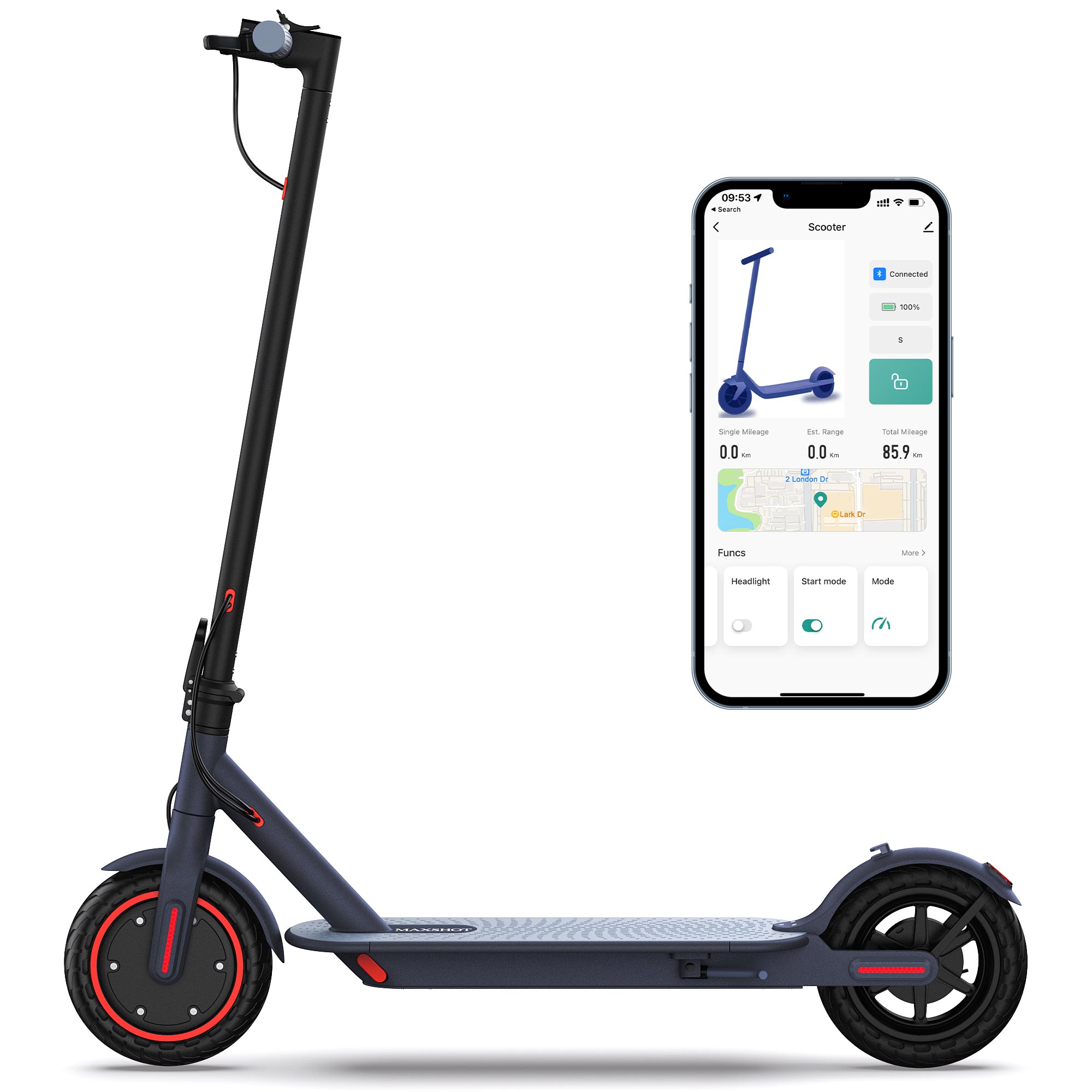 AOVOPRO 80 Electric Scooter 350W Powerful Motor High Speed 17 Miles Long Range Foldable Electric Scooter