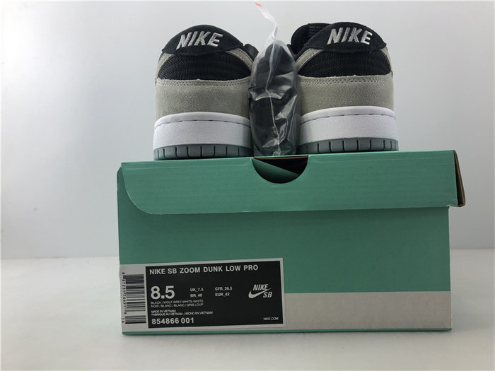 NK SB Zoom Dunk Low Pro Black Wolf Grey White 854866-001