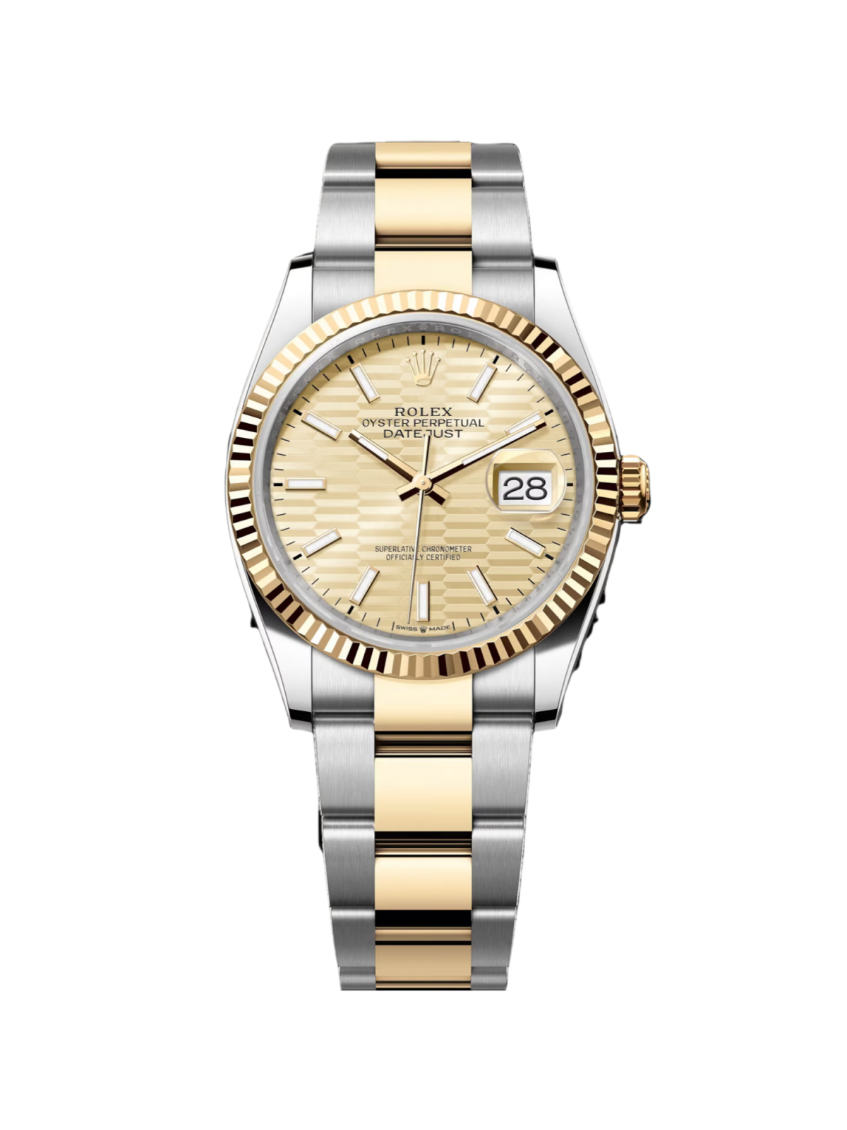 【Super Clone】RLX  Datejust 36mm 126233-0040 Golden Fluted Motif 36mm Dial Oyster Bracelet