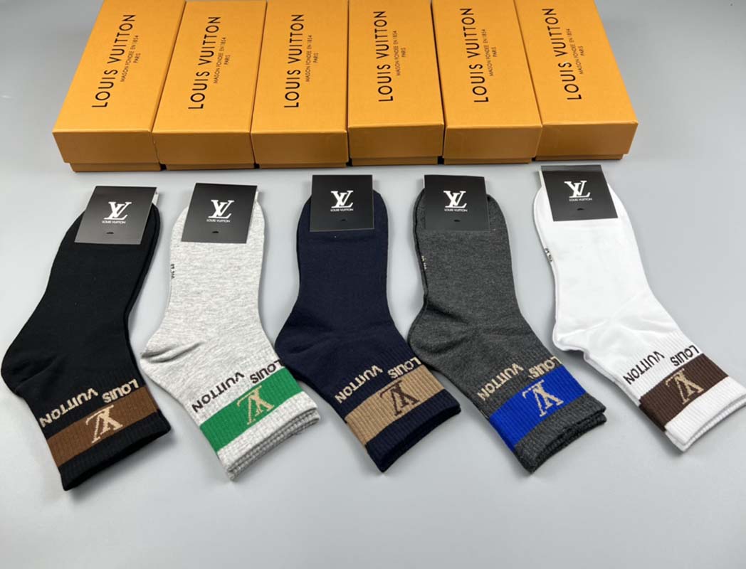 Set of 5 Pairs of Cotton Breathable Crew Socks WZ-924000250
