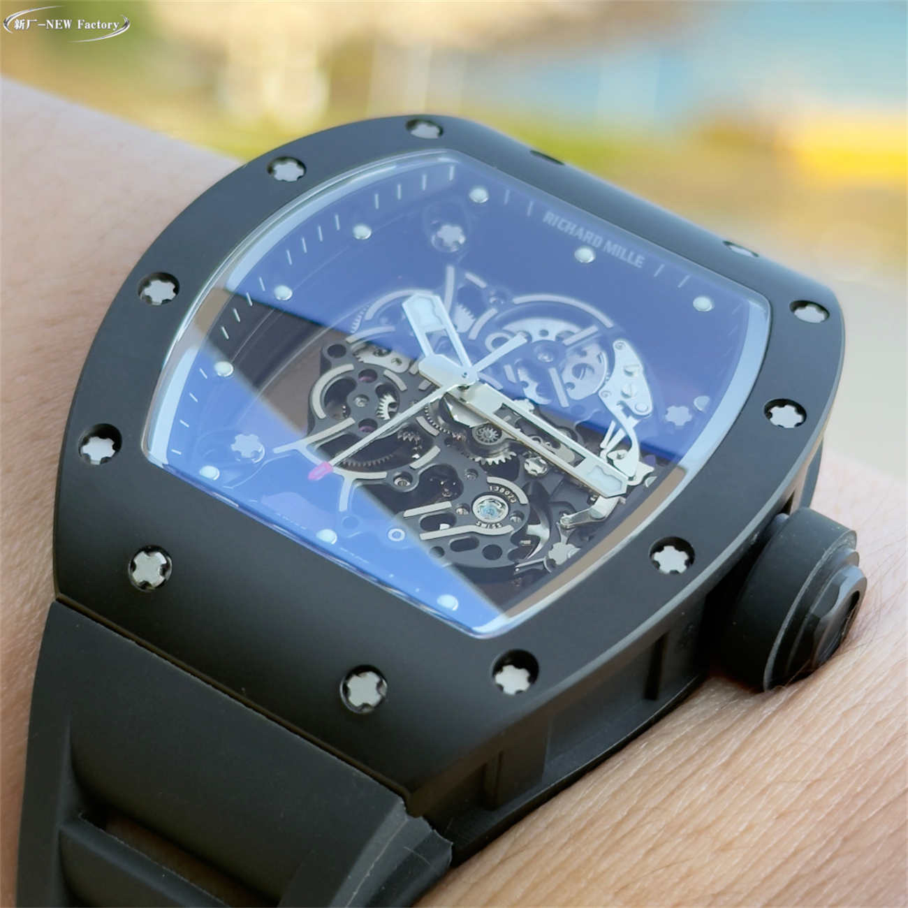 New Factory (NF) Richard Mille RM055 Black Ceramic Replica V5 – Real Jewels