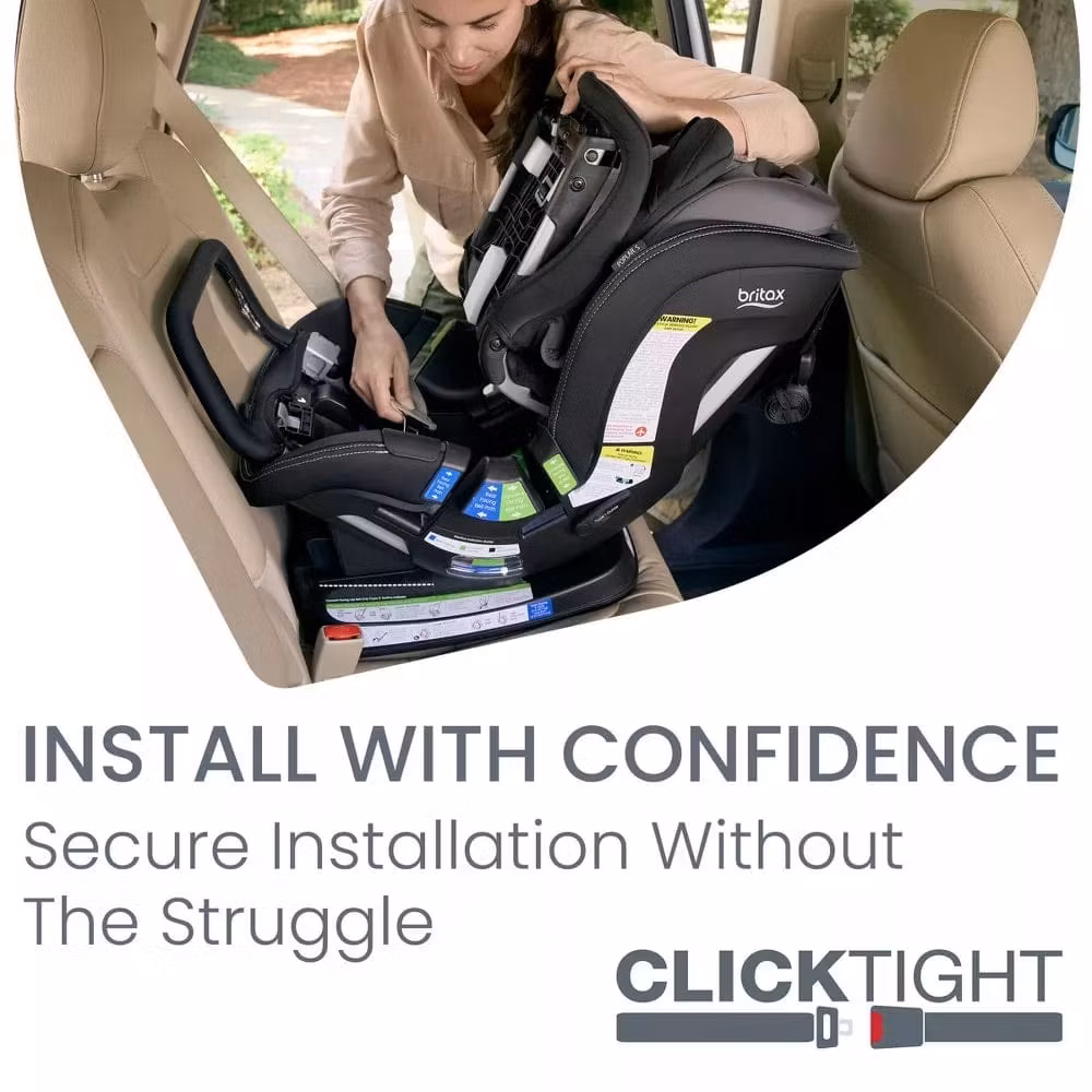 Britax Poplar S ClickTight Convertible Car Seat, Slim 17-Inch Design - Stone Onyx