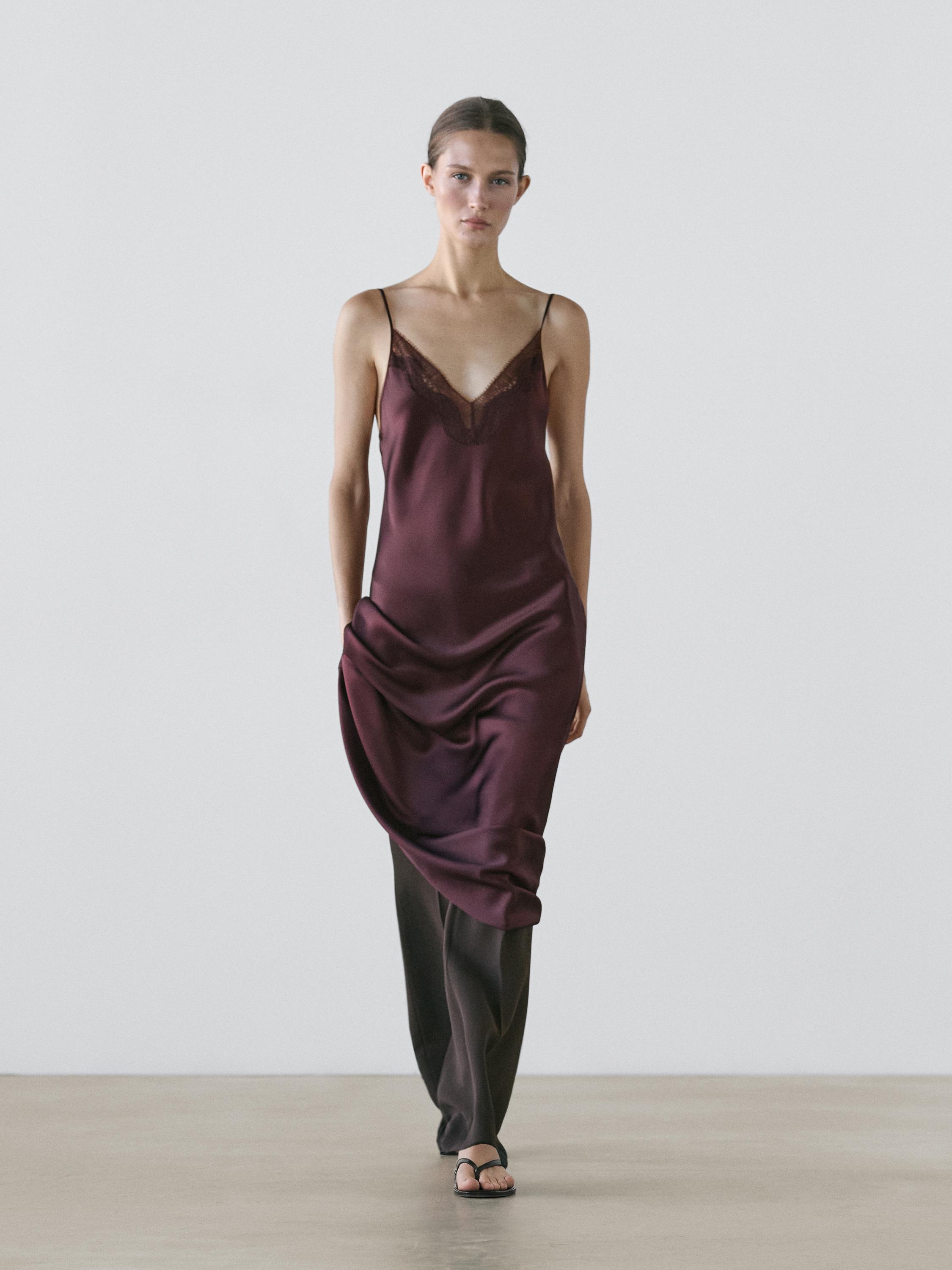 Vestido midi fluido lencero