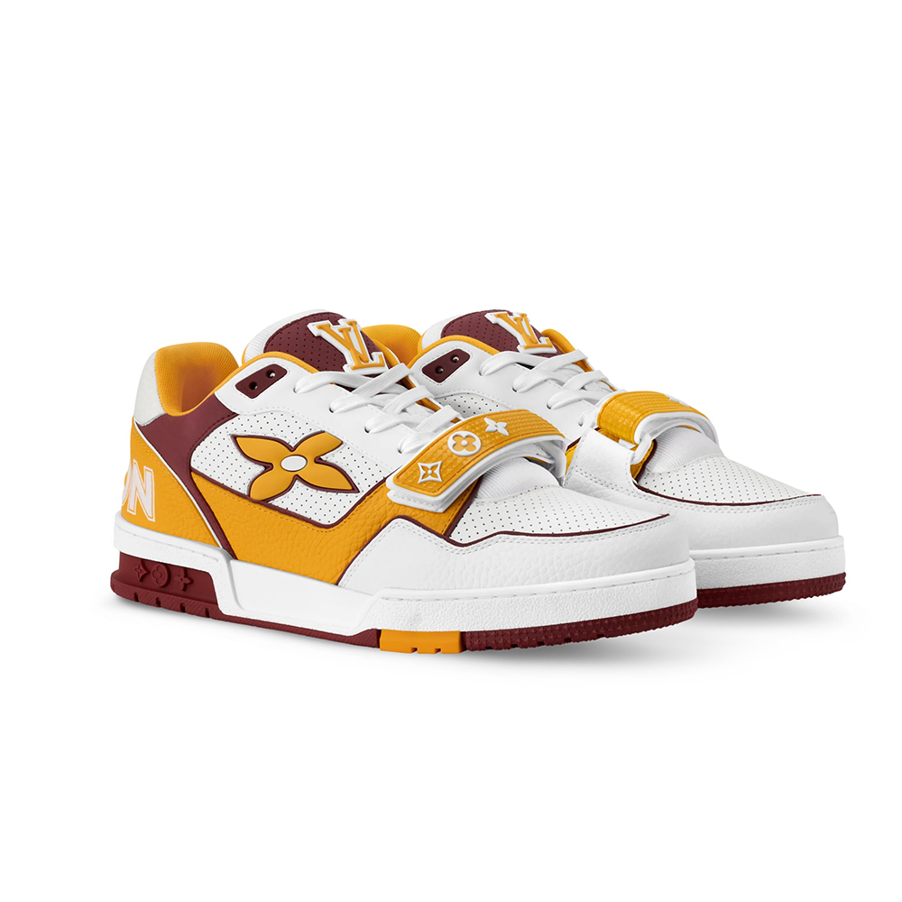 LV  Trainer Yellow Velcro Strap Sneaker