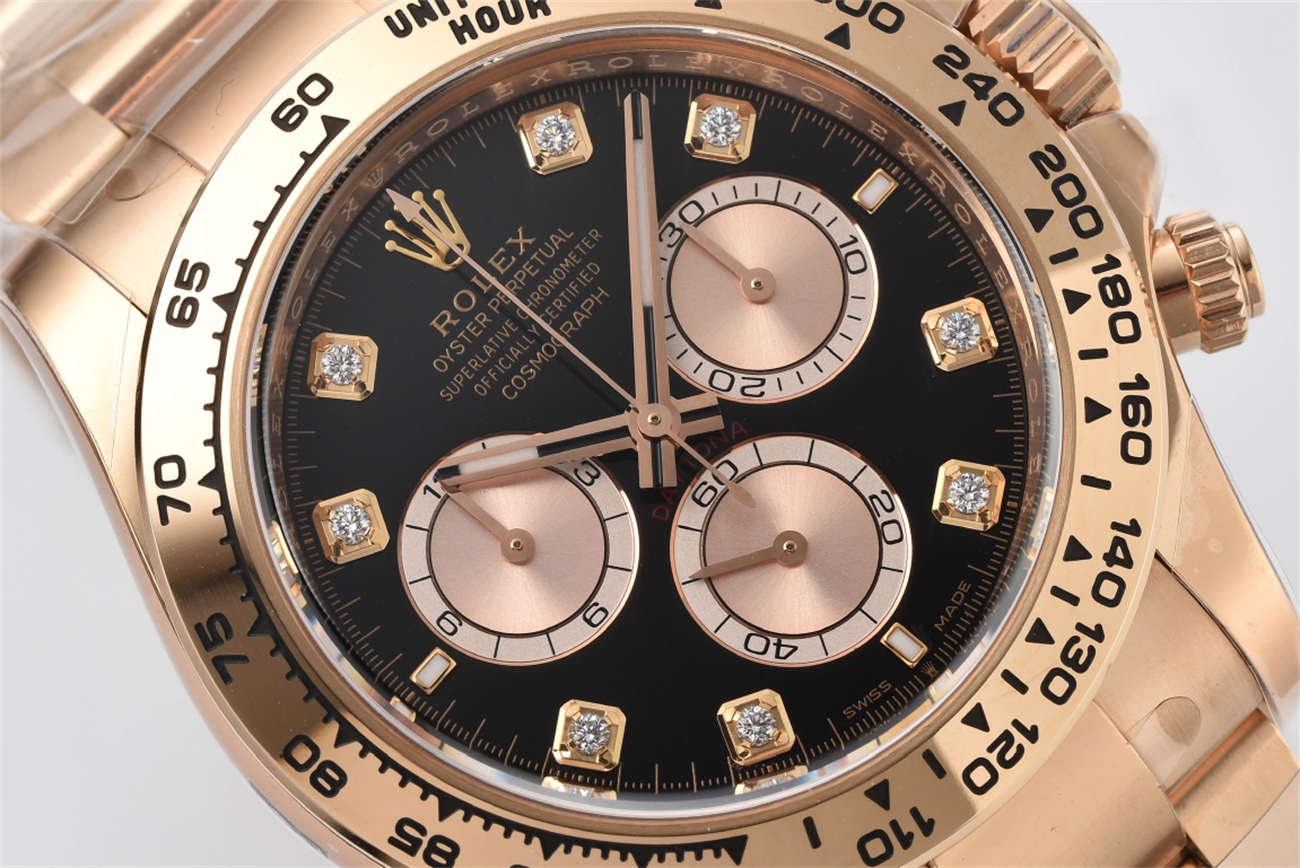 Clean Factory Rolex Daytona 126505 Diamond Dial Replica – Rose Gold (4131 Movement)