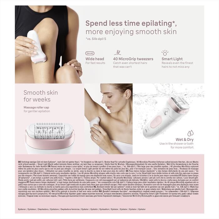 BRAUN - Epilatore Elettrico SILK-ÉPIL 7 7-000-BIANCO/ROSA