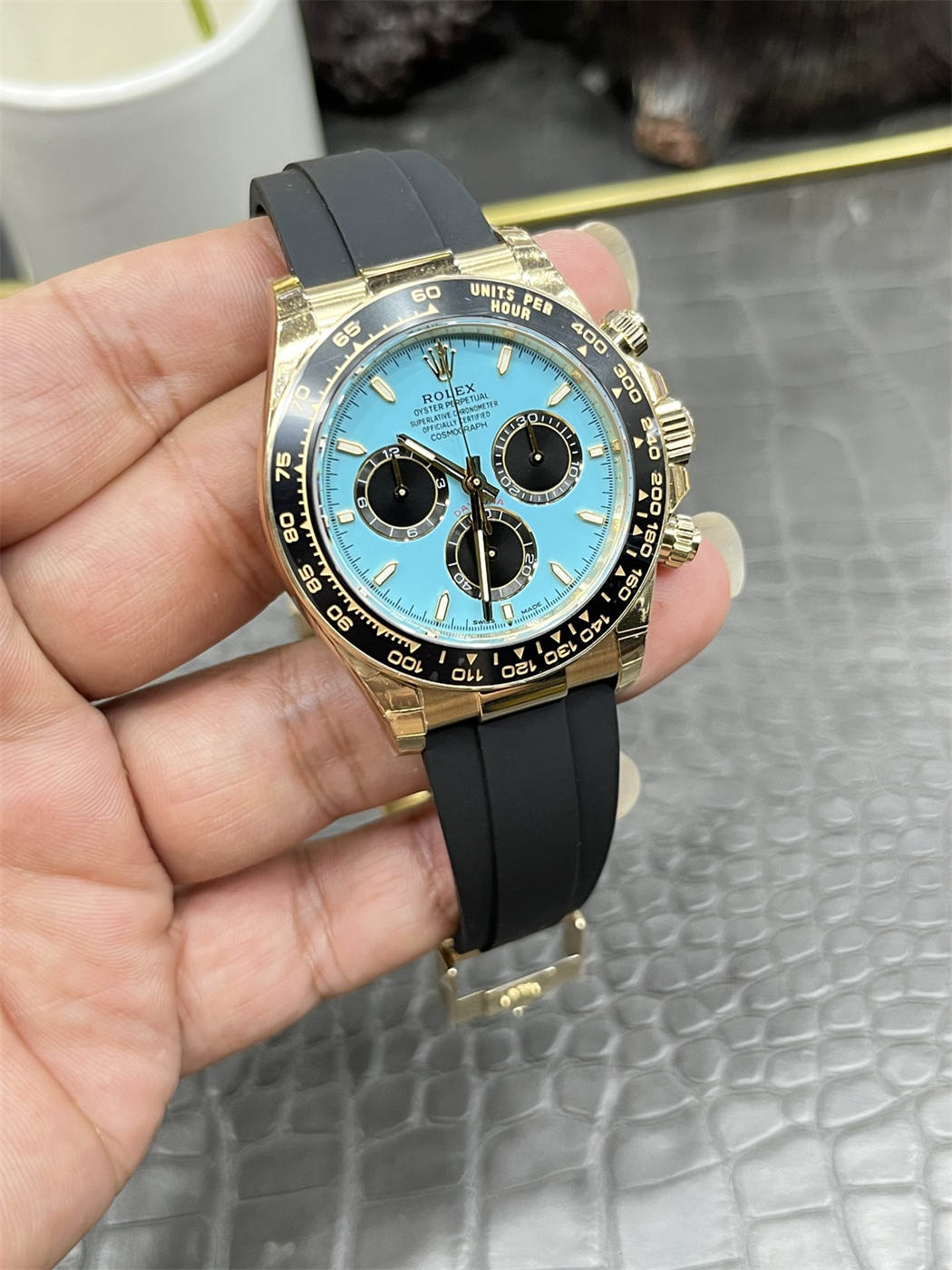 Rolex Daytona 126518LN Replica – Yellow Gold Oysterflex Chronograph