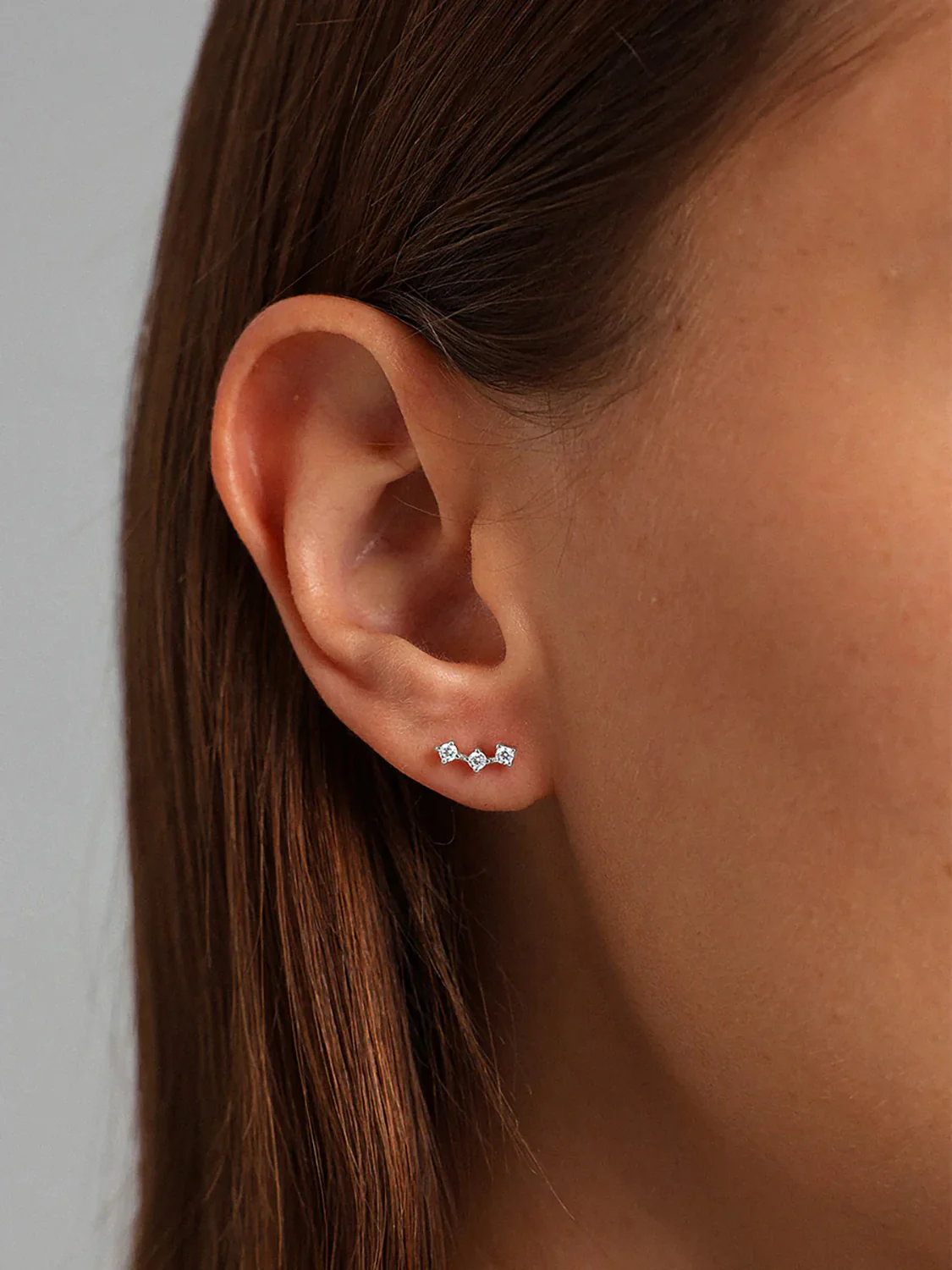 Silver Sapphire Arc Climber Studs