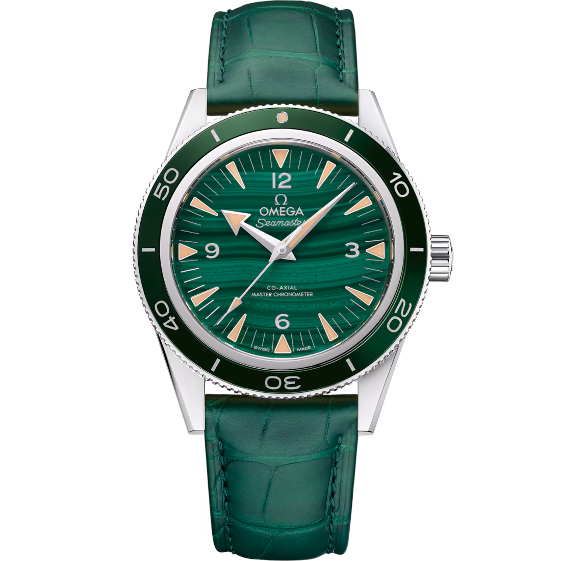 Omega Seamaster 300 41mm Green Dial Platinum Strap 234.93.41.21.99.001