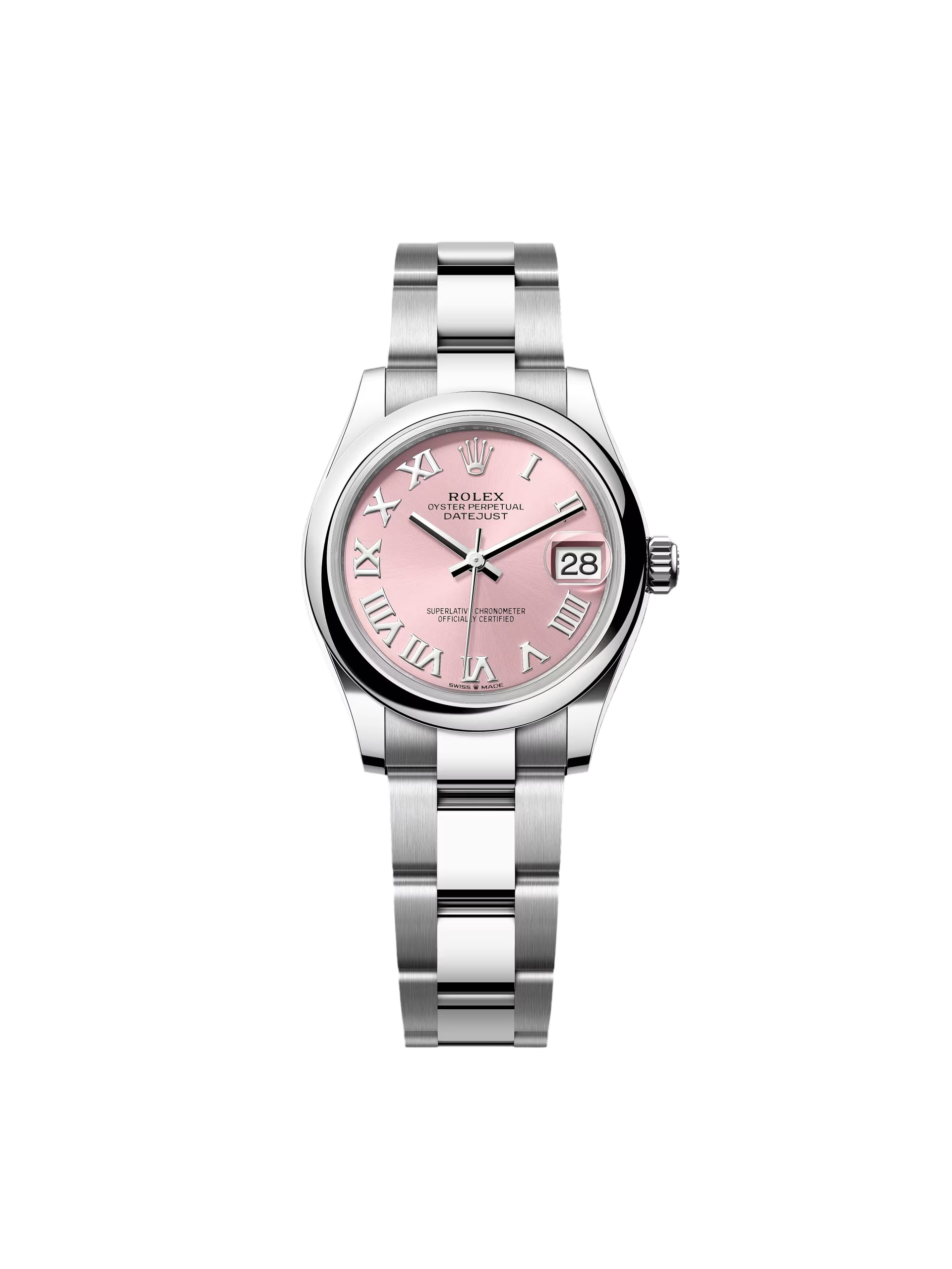 Rolex Datejust m278240-0013/0014 31mm Pink Roman Domed Bezel Oyster Oystersteel
