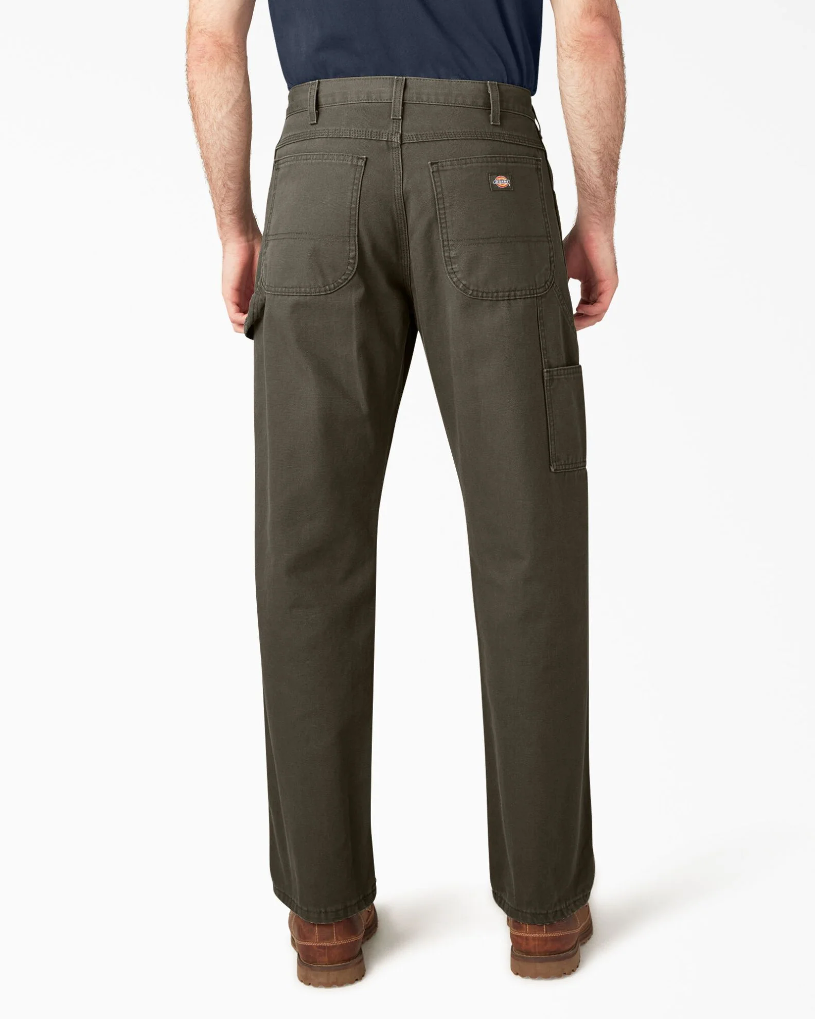 Relaxed Fit Heavyweight Duck Carpenter Pants - Rinsed Moss Green