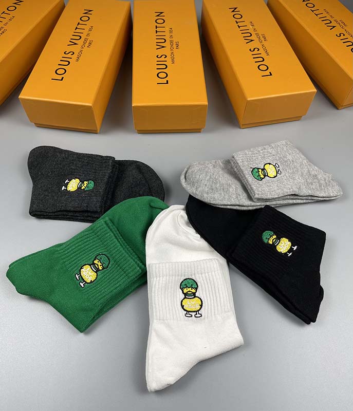Set of 5 Pairs of Cotton Breathable Crew Socks WZ-924000237