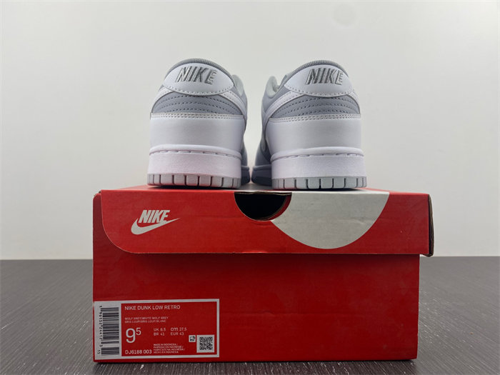 NK Dunk Low Retro White Grey  DJ6188-003