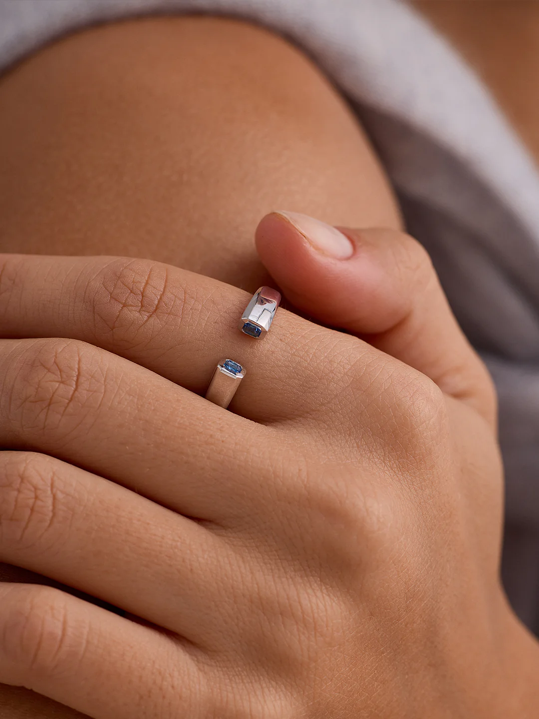 Blue Topaz Open Ring