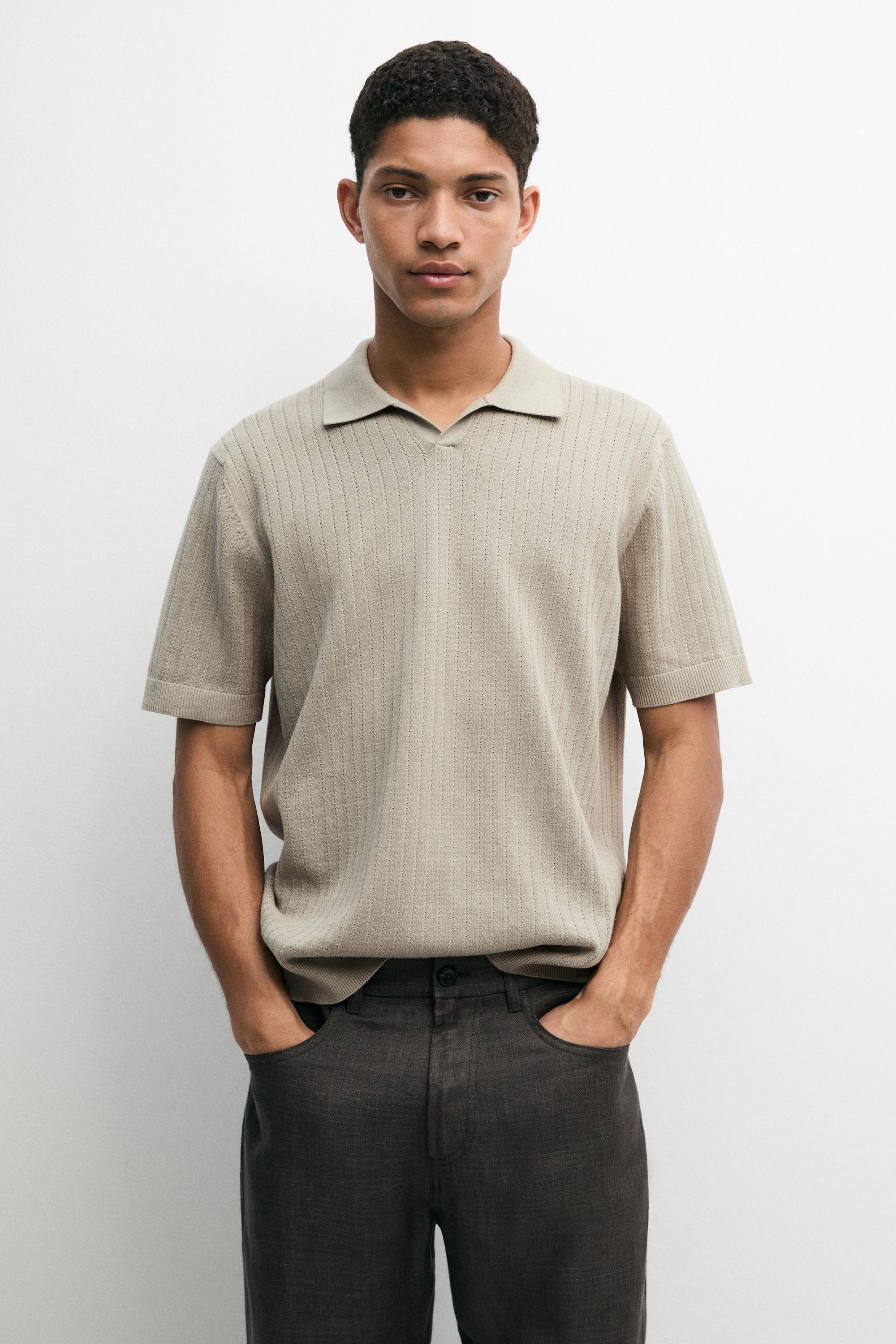 Jersey polo punto cuello pico mezcla algodón