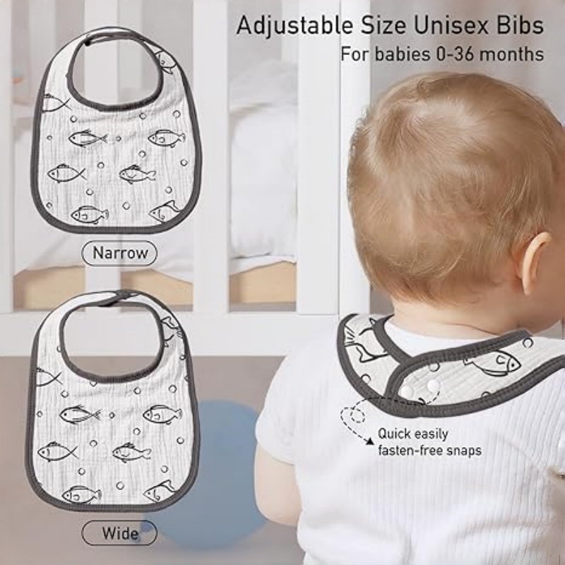 CLOUDBABY-BIB Muslin Drool Bibs for Boys Girls