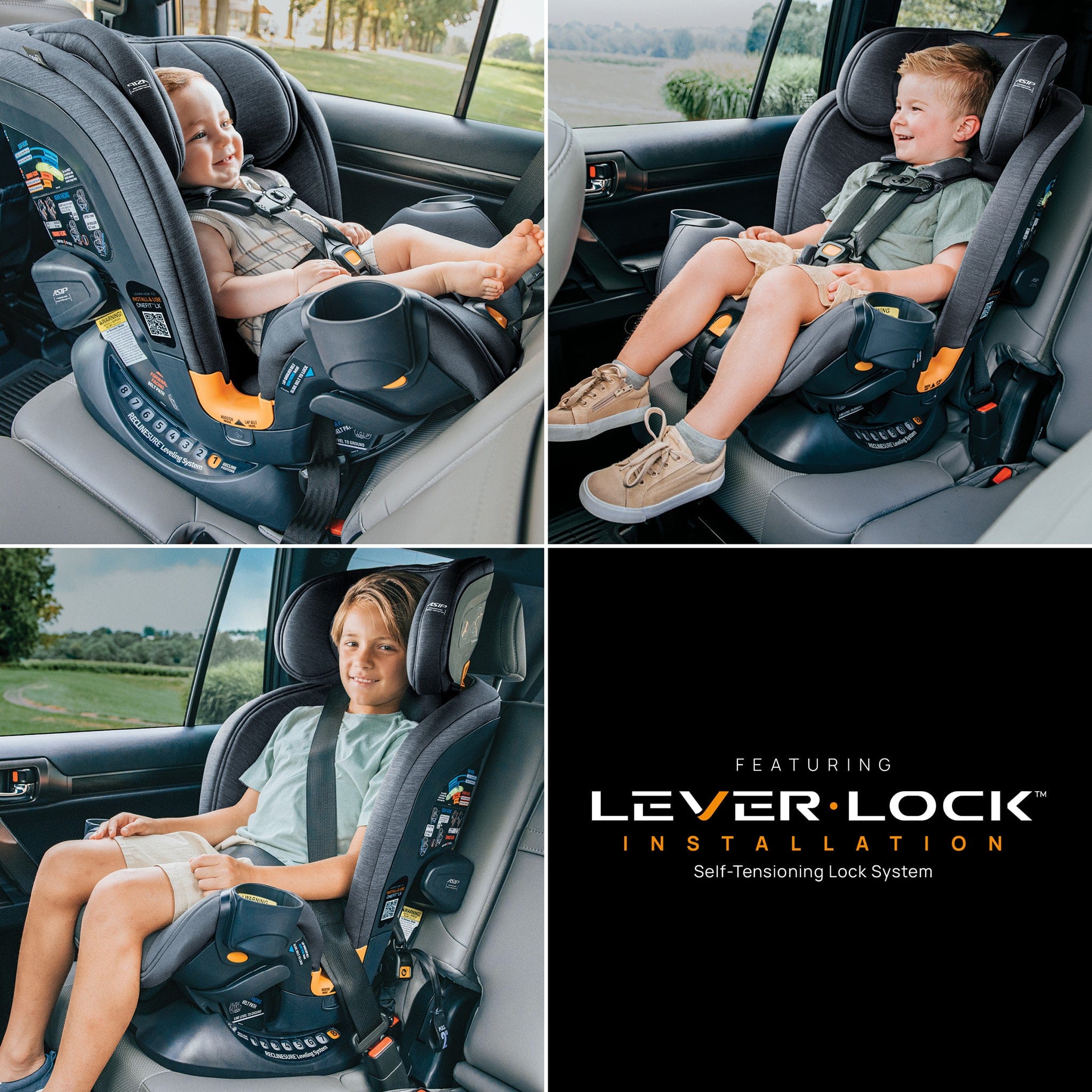 Chicco OneFit LX ClearTex All-in-One Convertible Car Seat - Smoke