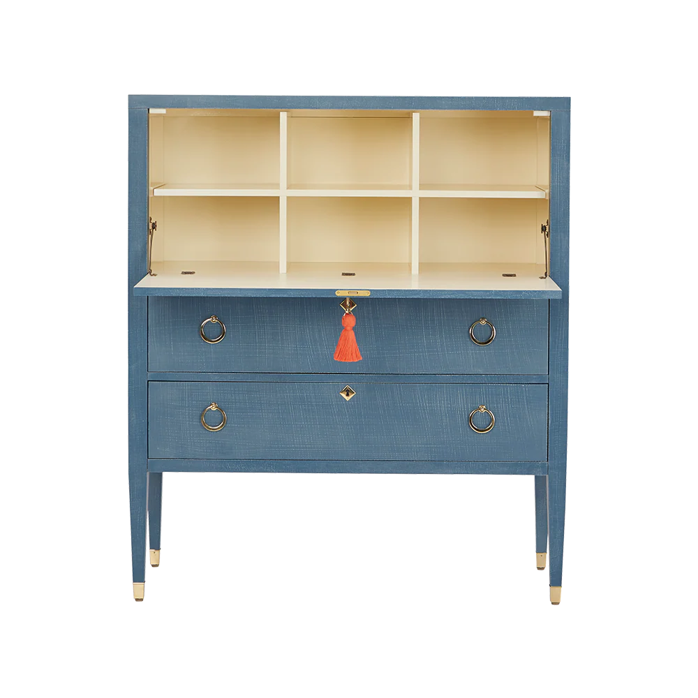 Easton Secretary Desk: Denim Blue Finish