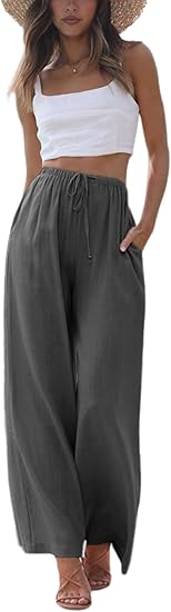 AERLEN Women's Cotton Linen Summer Palazzo Pants