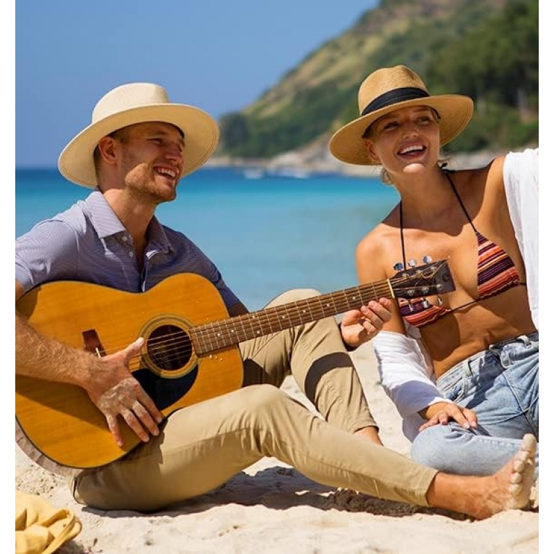 Women's Men's Wide Brim Straw