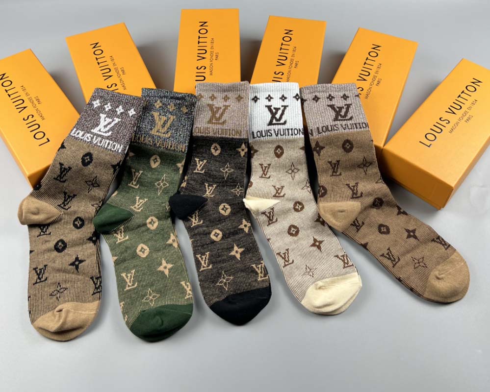 Set of 5 Pairs of Cotton Breathable Crew Socks WZ-924000247