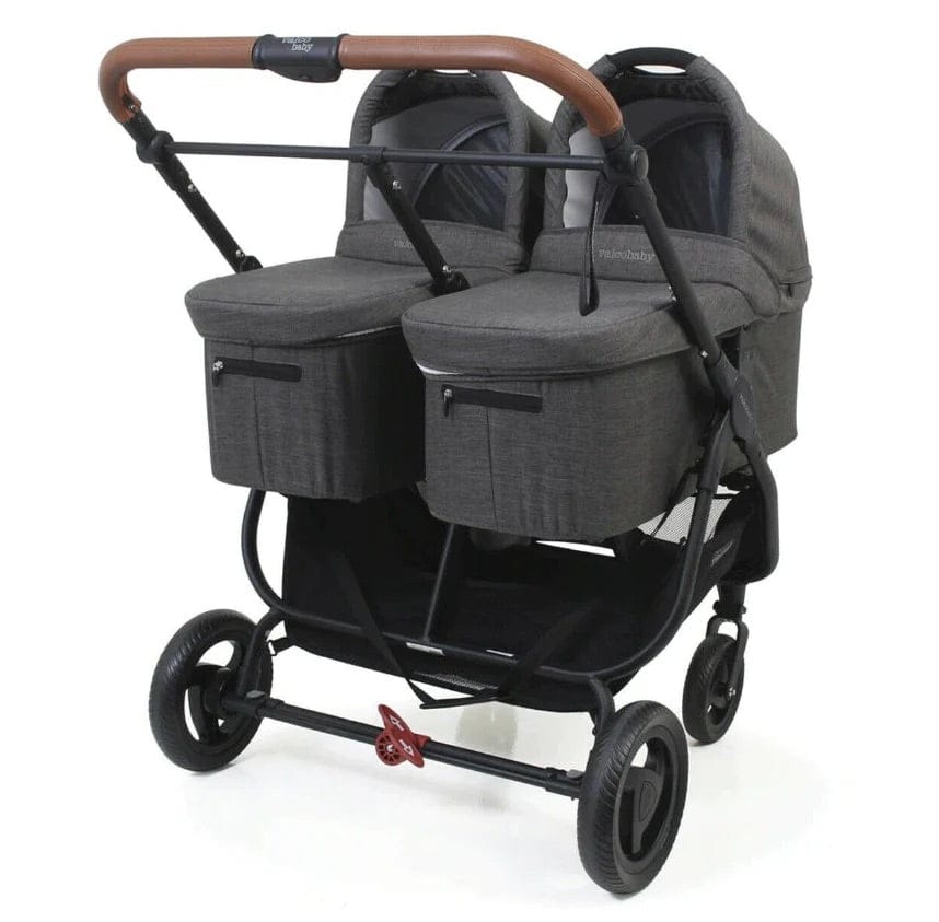 Valco Trend Duo Twin Side by Side Double Stroller + Bassinet Bundle 2025 Black / Black