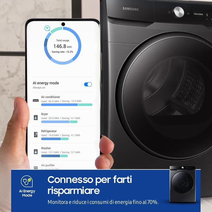 SAMSUNG - Asciugatrice DV16DG8600BVU3 16KG Classe C-Nero