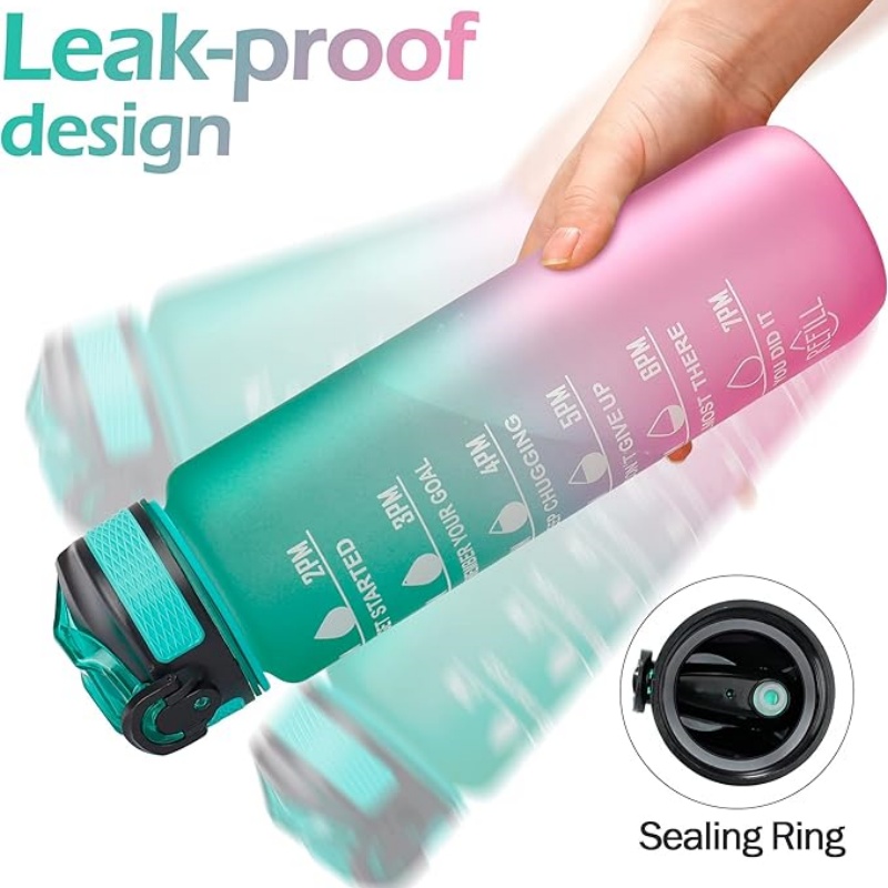 THERMOCLOUD Motivational Water Bottle with Time Marker