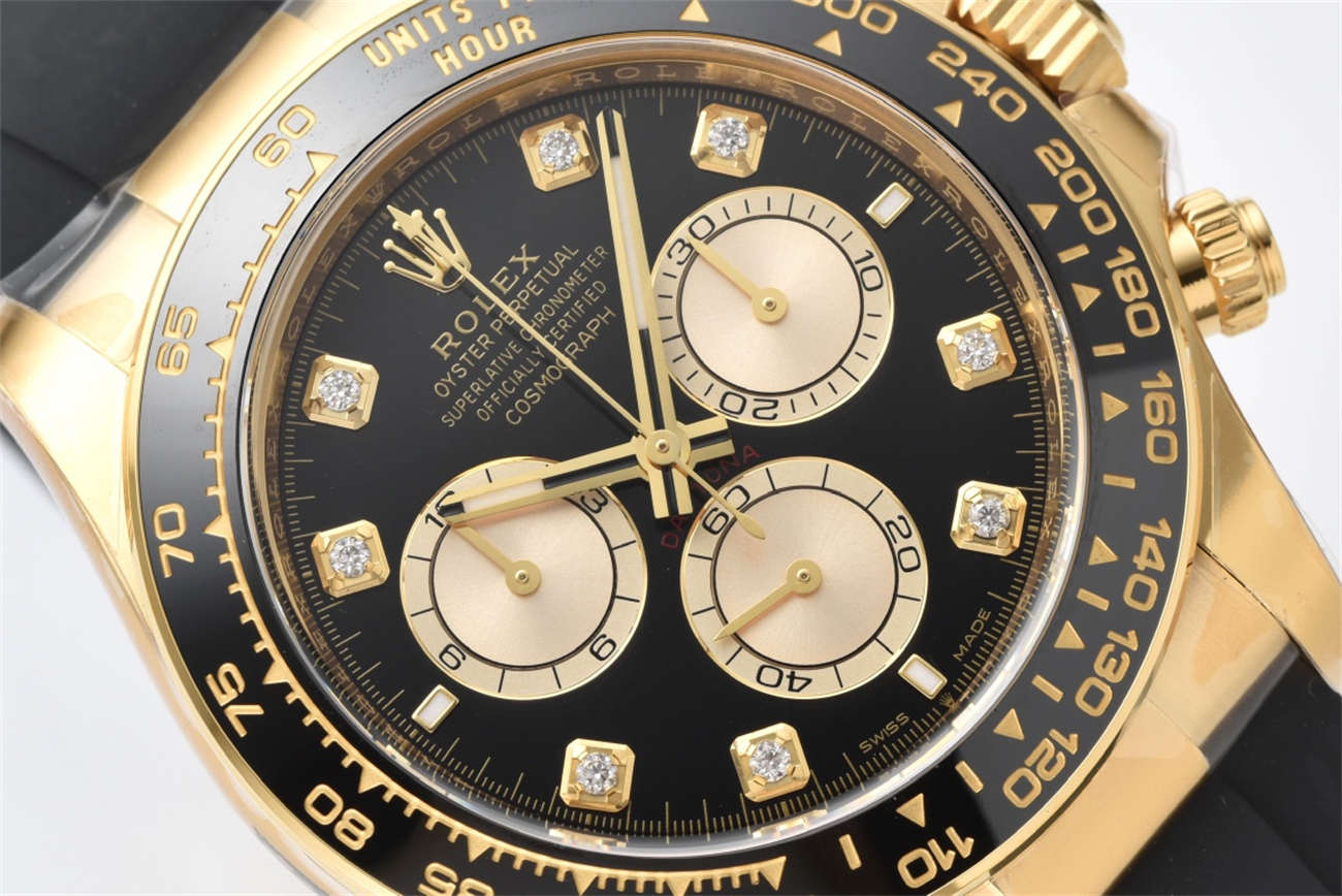 Rolex Daytona Black Dial Replica – Clean Factory 18K Gold Chronograph