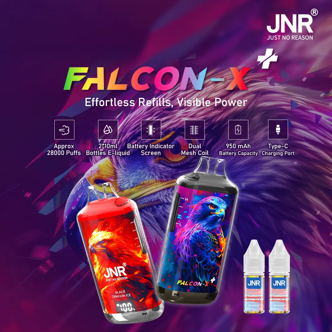 JNR Falcon X⁺ (Falcon X Plus) 28000 Puffs - Kit Pod Remplissable et Rechargeable - Vape Grok