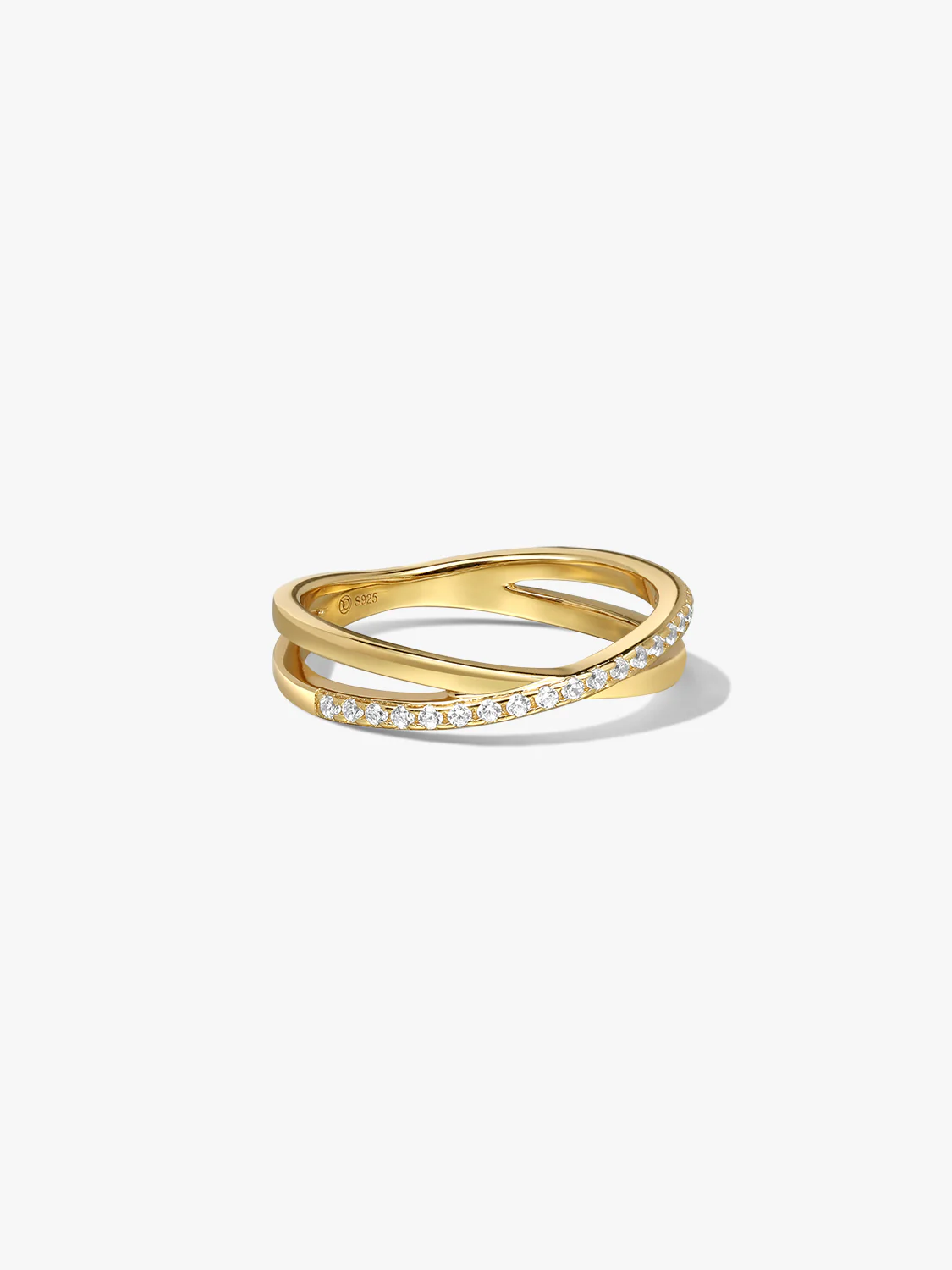Pave Crossover Ring
