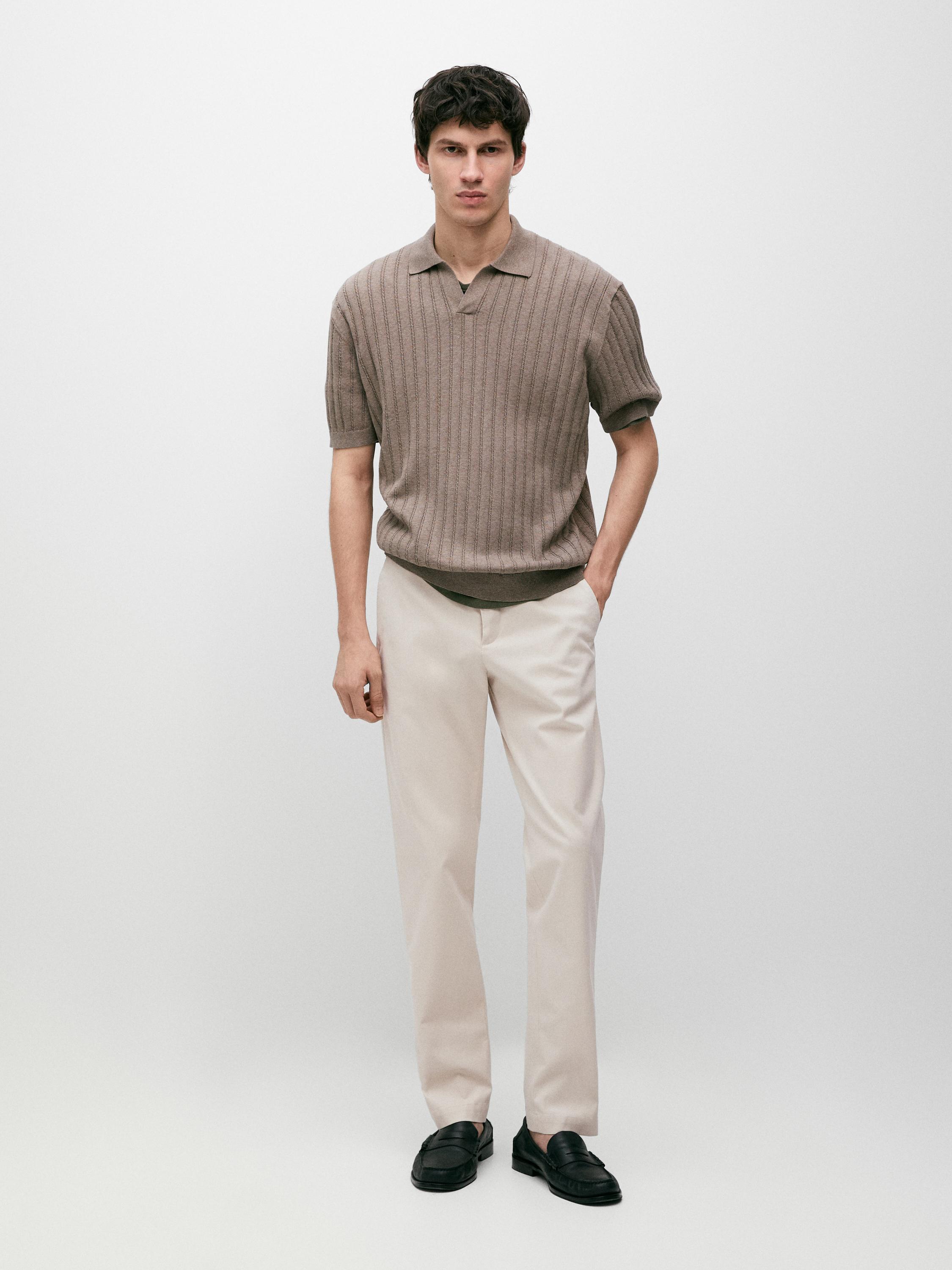 Pantalón tapered fit con algodón